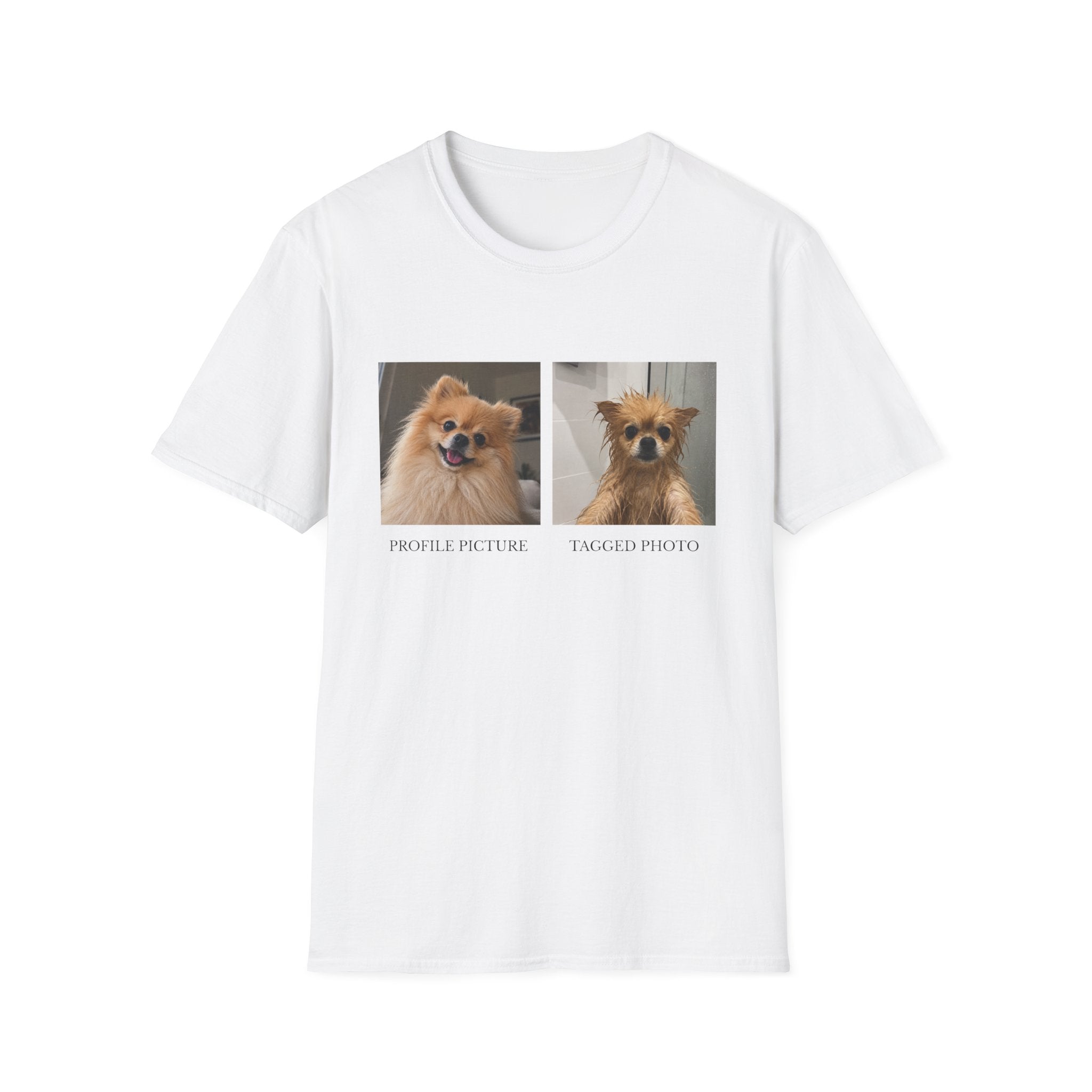 Pomeranian T-Shirt | Profile Picture vs Tagged Photo Dog Meme Tee