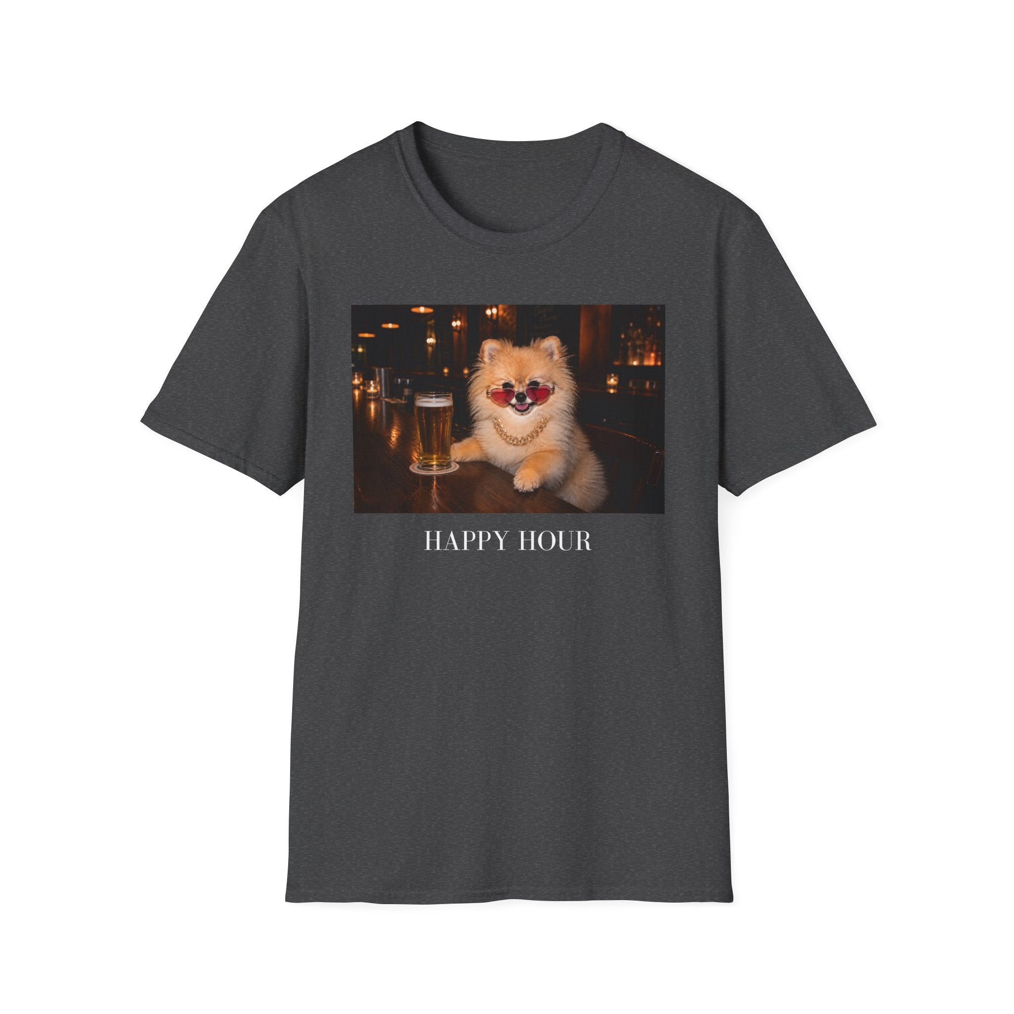 Happy Hour Pomeranian T-Shirt | Funny Dog Lover Tee