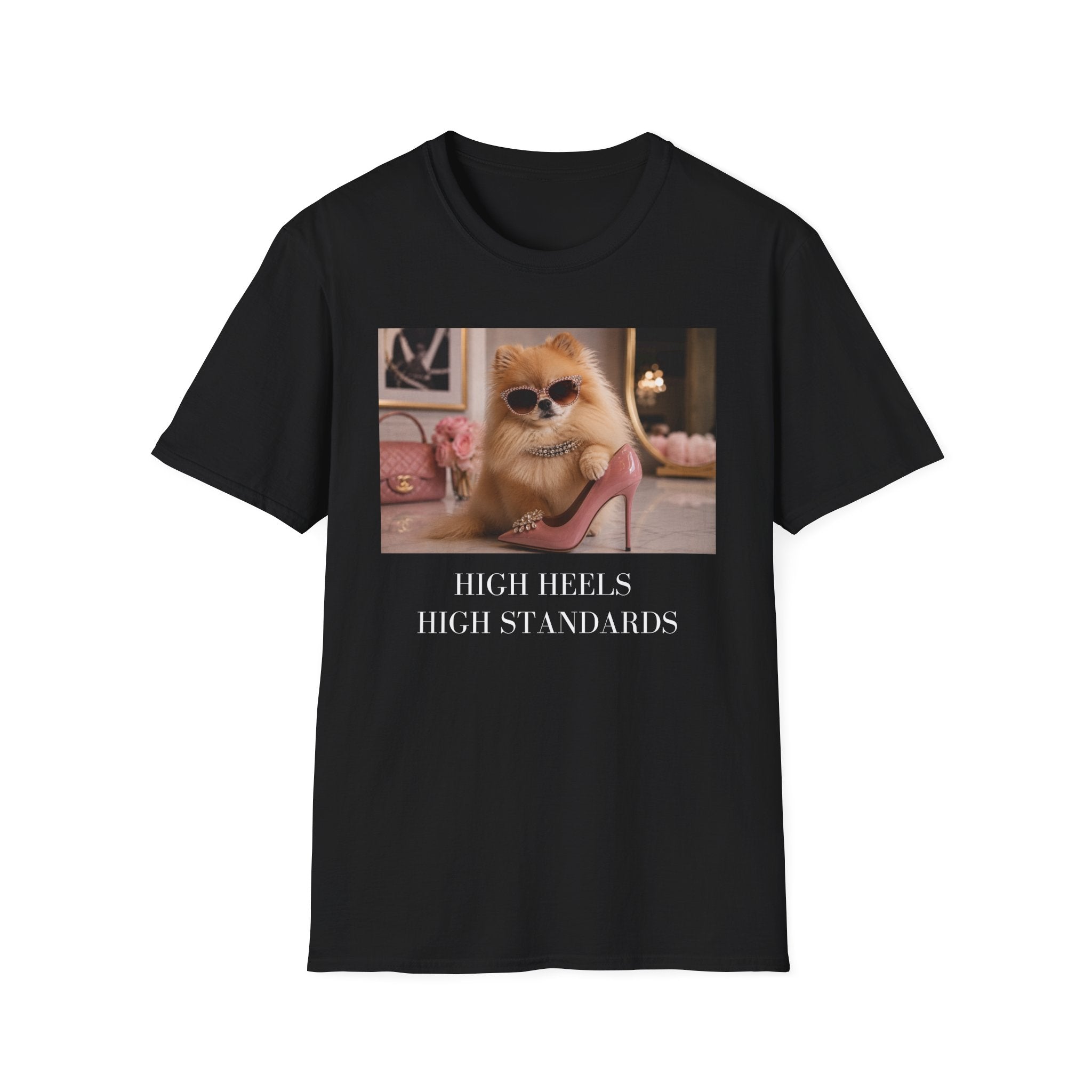 Pomeranian Shirt | High Heels High Standards Dog Mom Tee