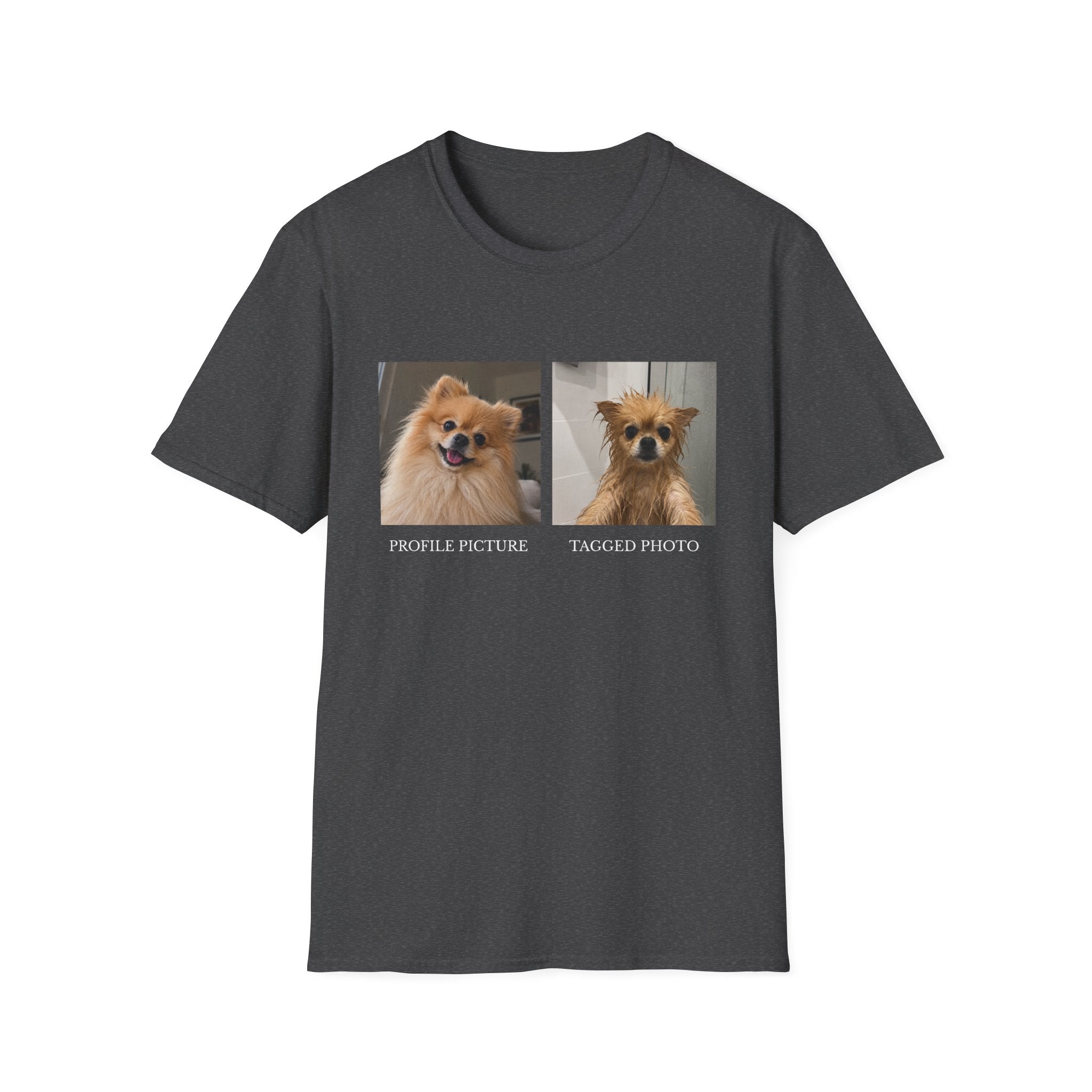 Pomeranian T-Shirt | Profile Picture vs Tagged Photo Dog Meme Tee