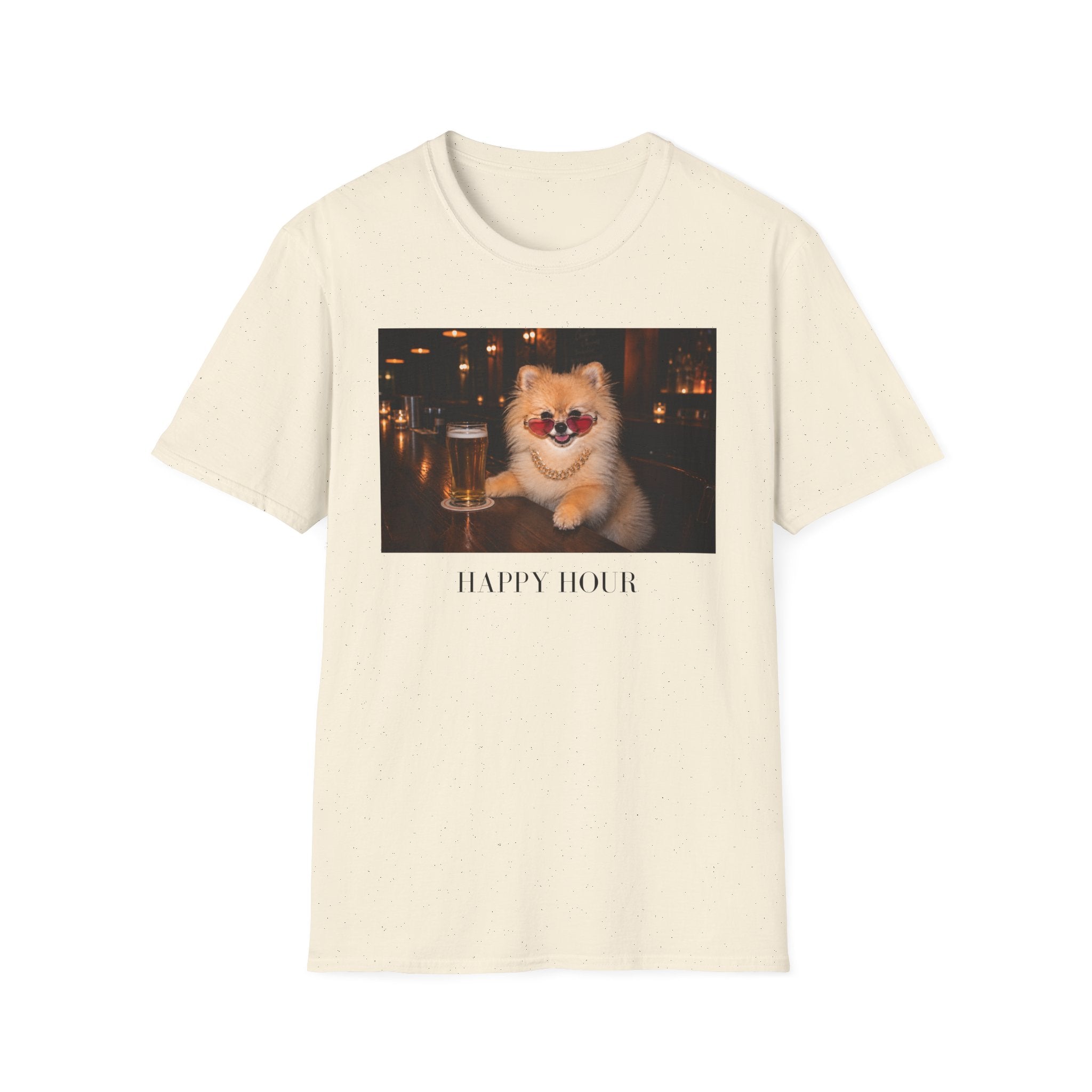 Happy Hour Pomeranian T-Shirt | Funny Dog Lover Tee