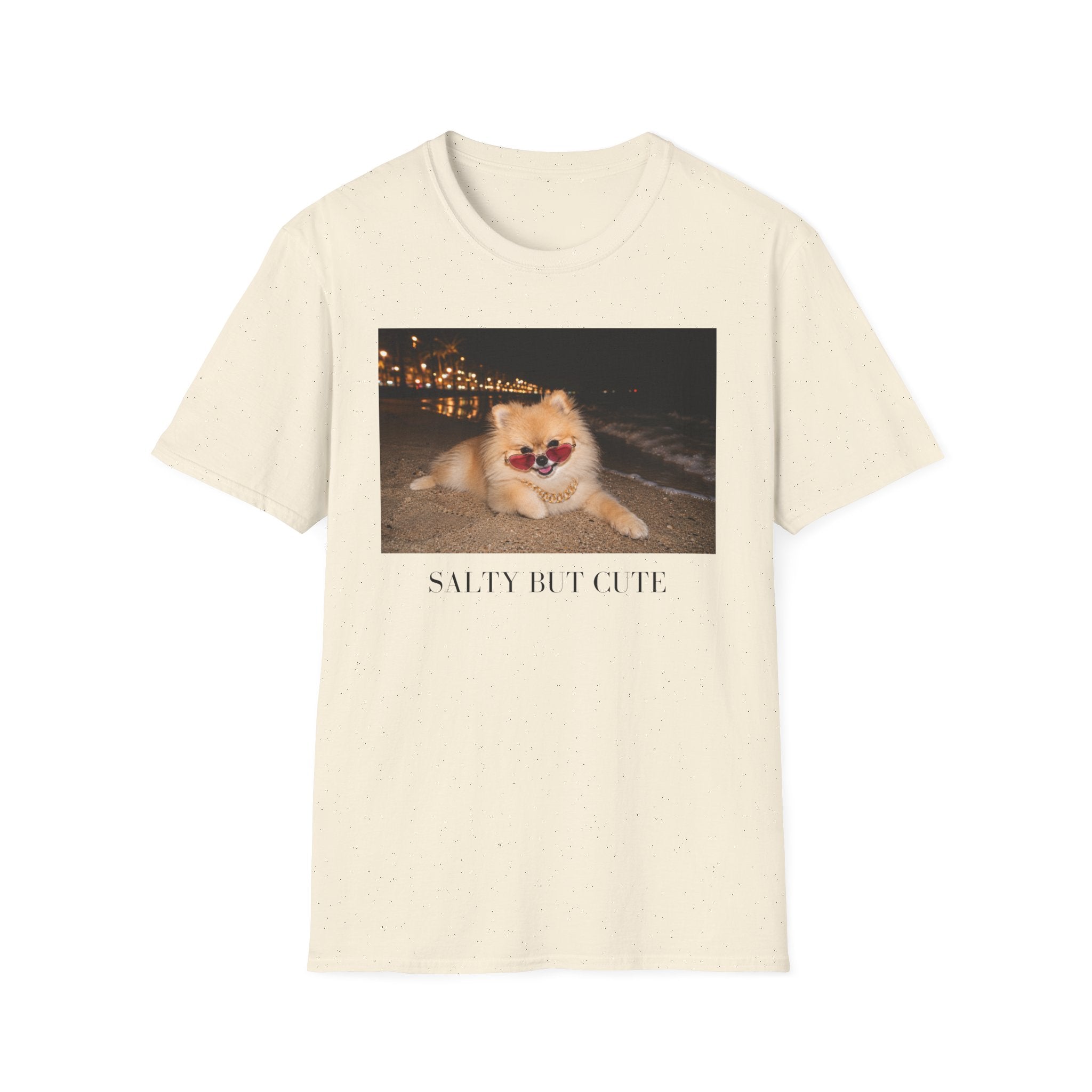 Salty But Cute Pomeranian Beach T-Shirt | Dog Lover Tee