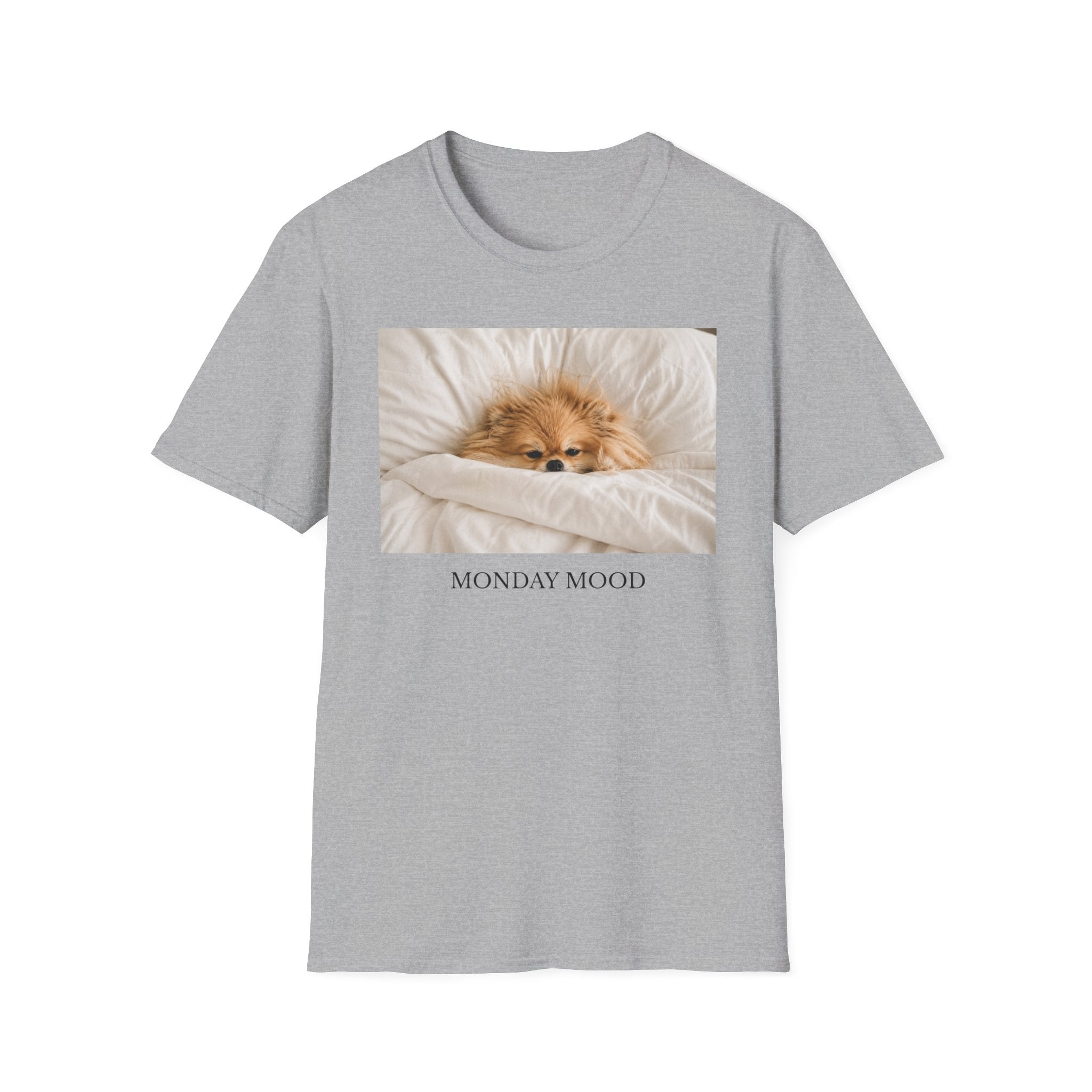 Monday Mood Pomeranian Shirt | Funny Dog Lover Unisex T-Shirt | Cozy Pom Tee