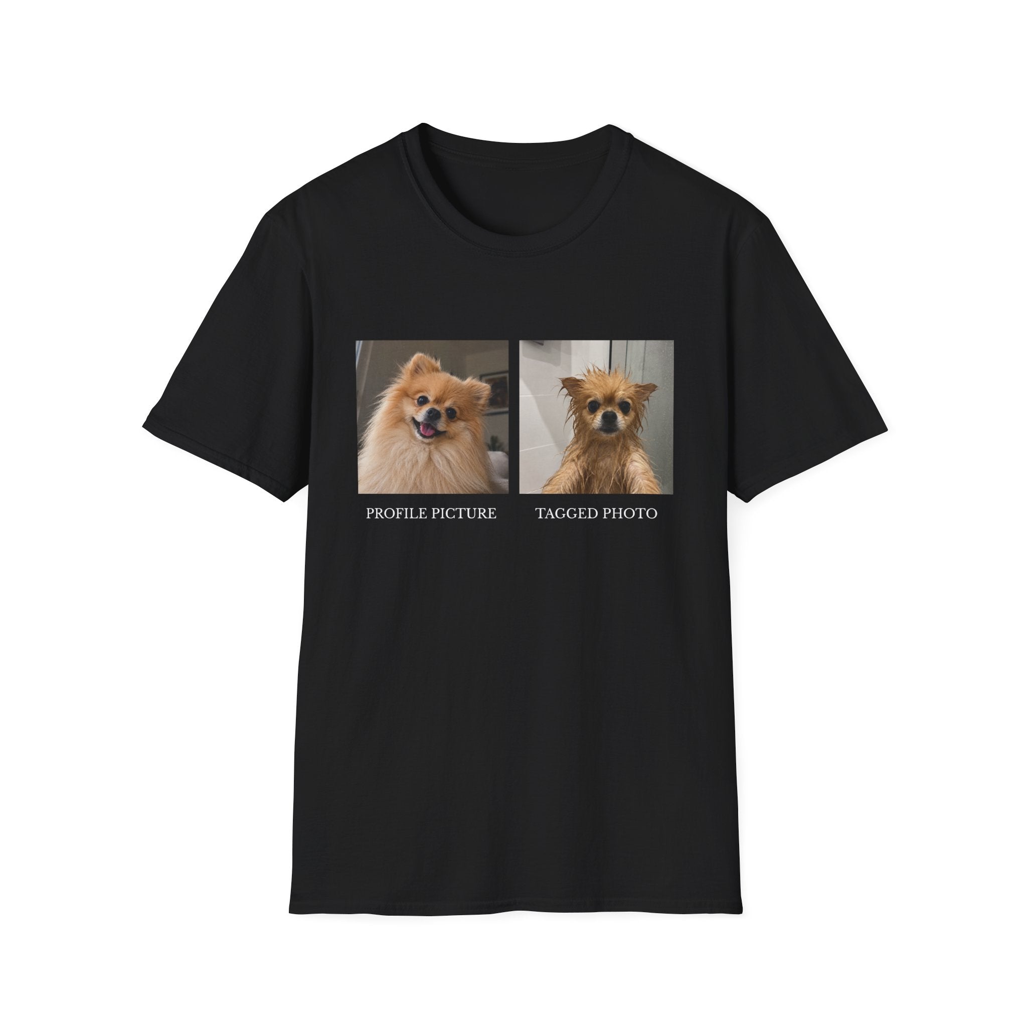 Pomeranian T-Shirt | Profile Picture vs Tagged Photo Dog Meme Tee