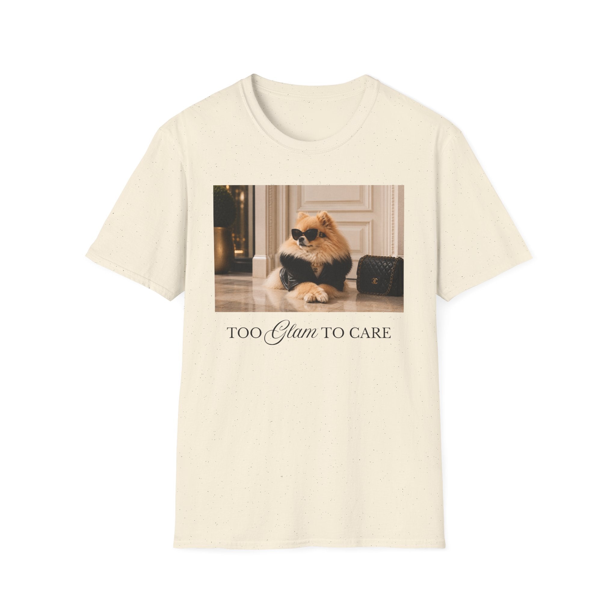 Too Glam To Care Pomeranian T-Shirt | Funny Dog Lover Tee