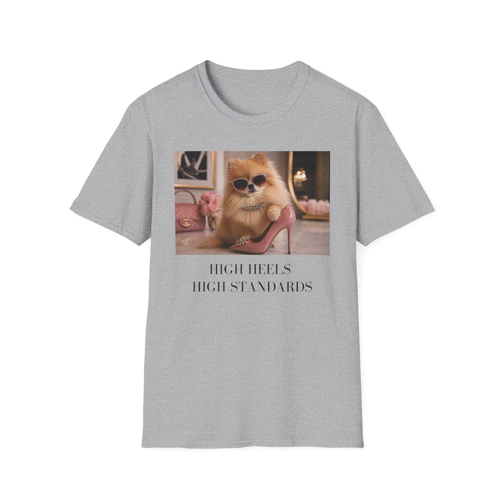 Pomeranian Shirt | High Heels High Standards Dog Mom Tee