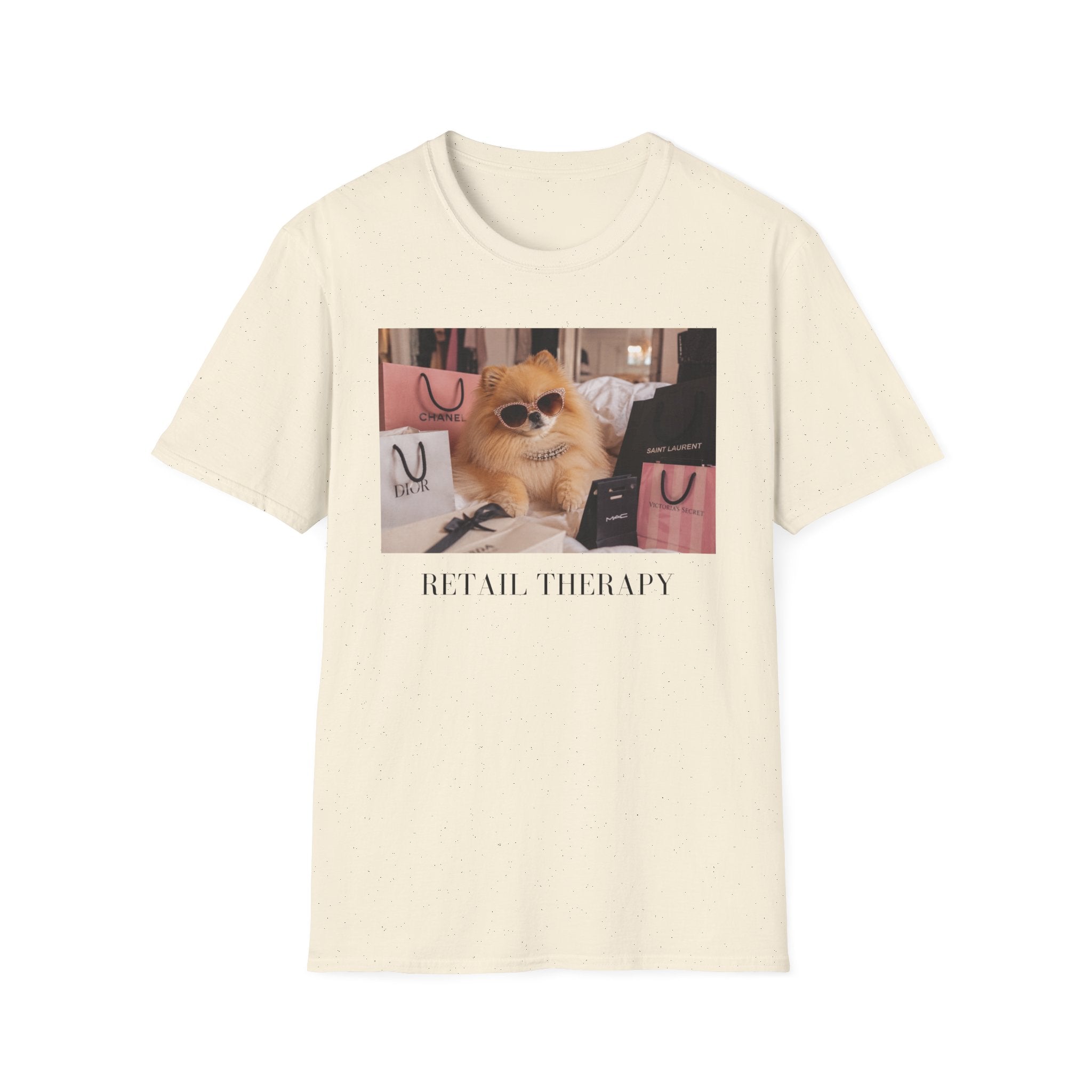 Pomeranian Dog Retail Therapy Shirt | Fluffy Dog Lover Fashion Tee