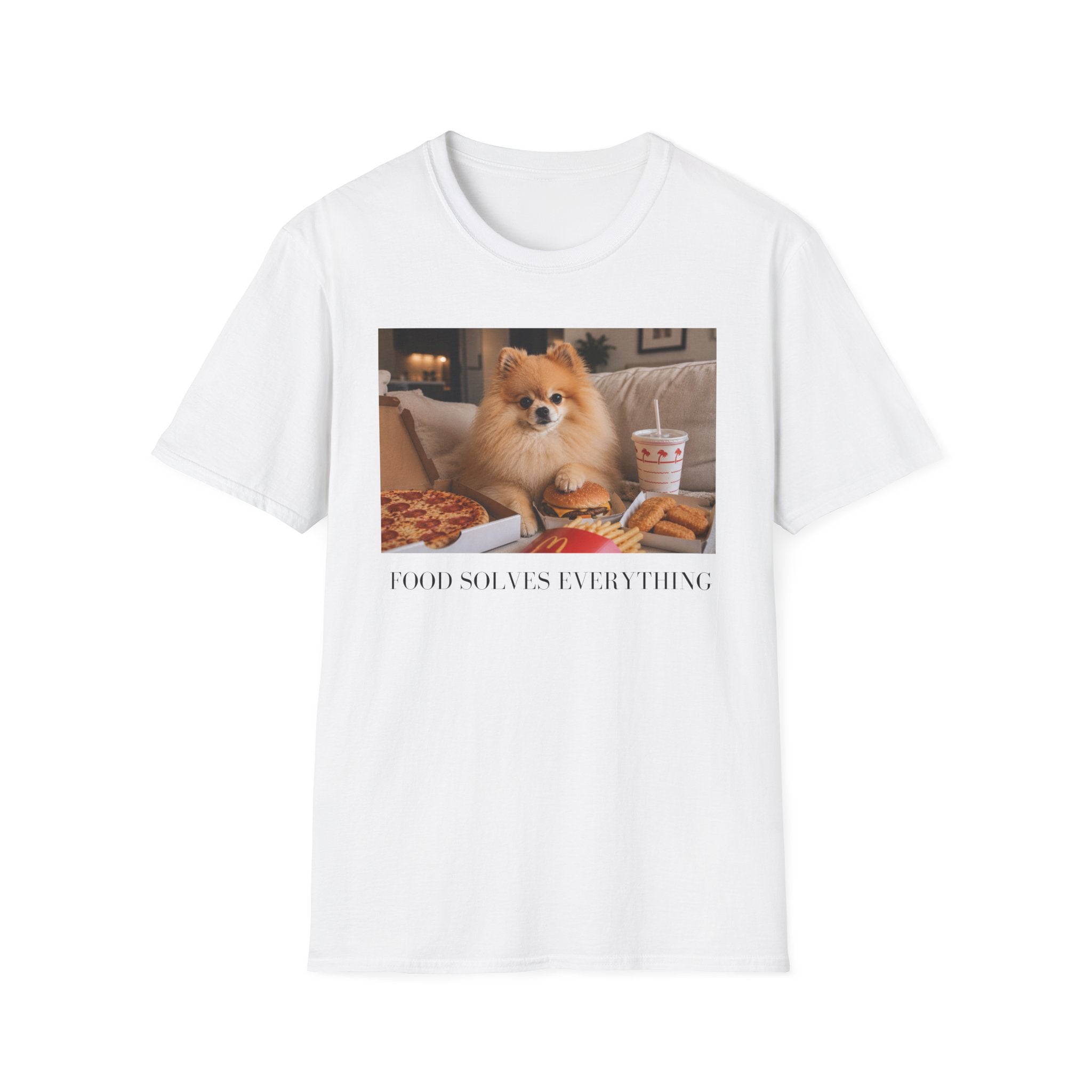 Pomeranian Dog Food Solves Everything Shirt | Funny Dog Lover Tee