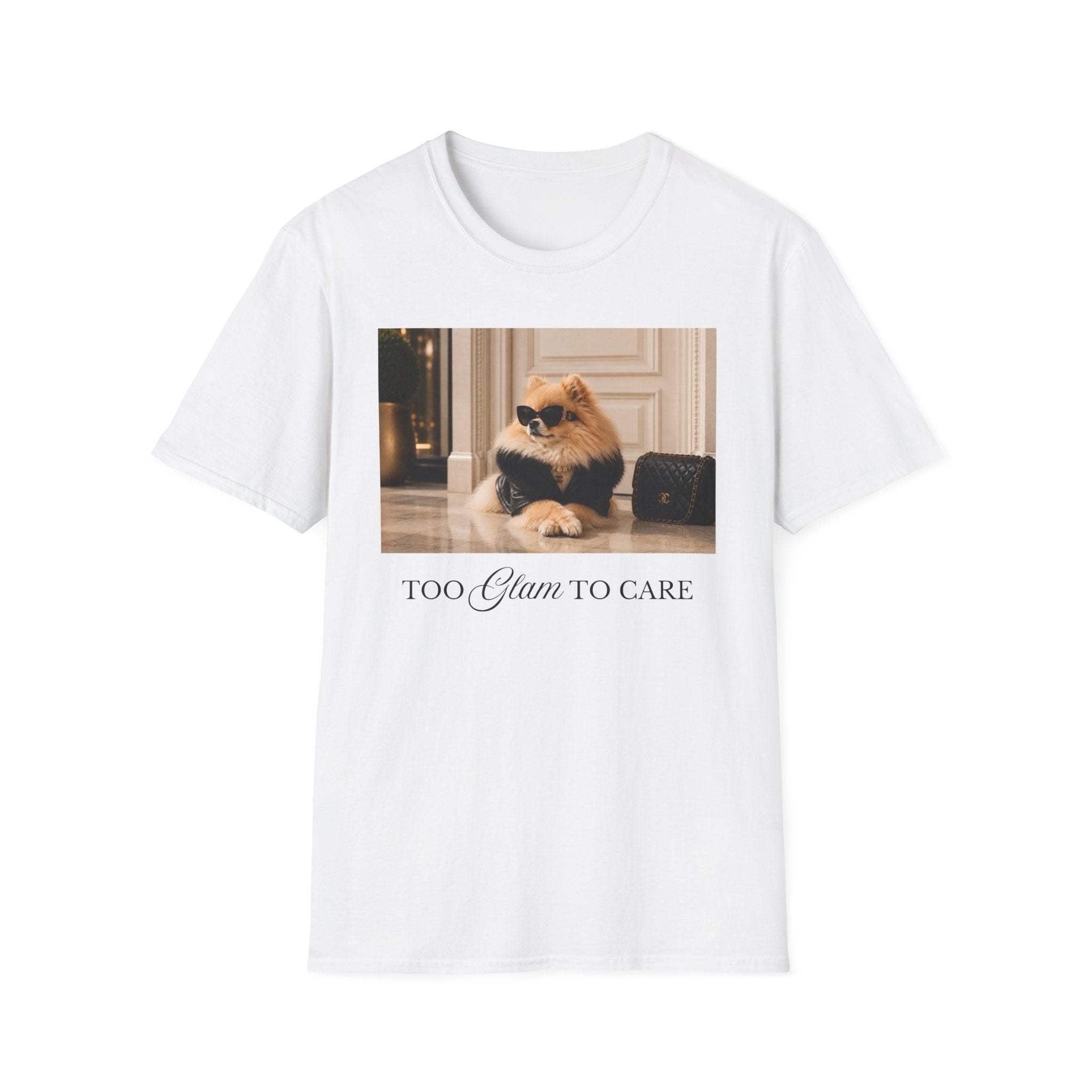 Too Glam To Care Pomeranian T-Shirt | Funny Dog Lover Tee
