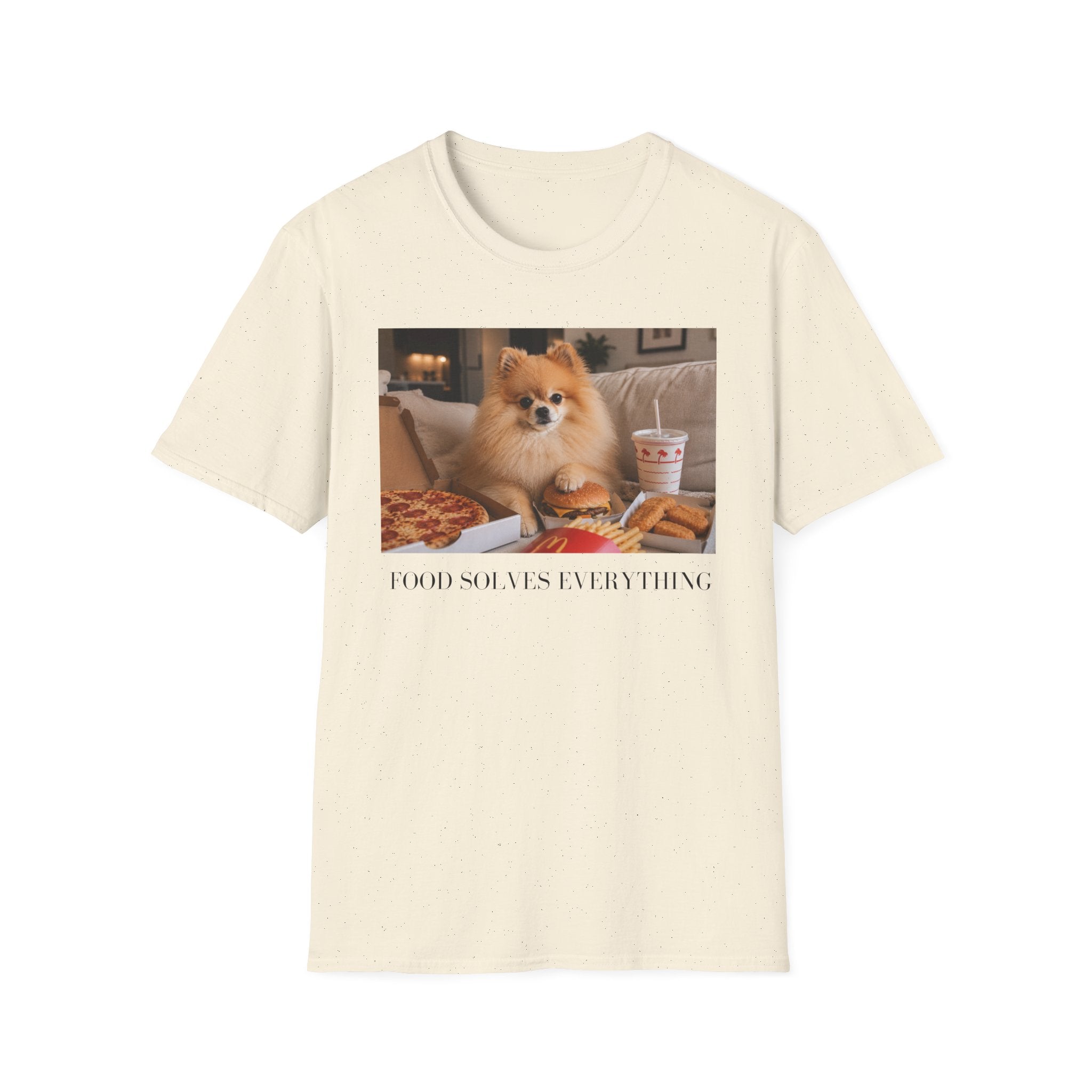 Pomeranian Dog Food Solves Everything Shirt | Funny Dog Lover Tee