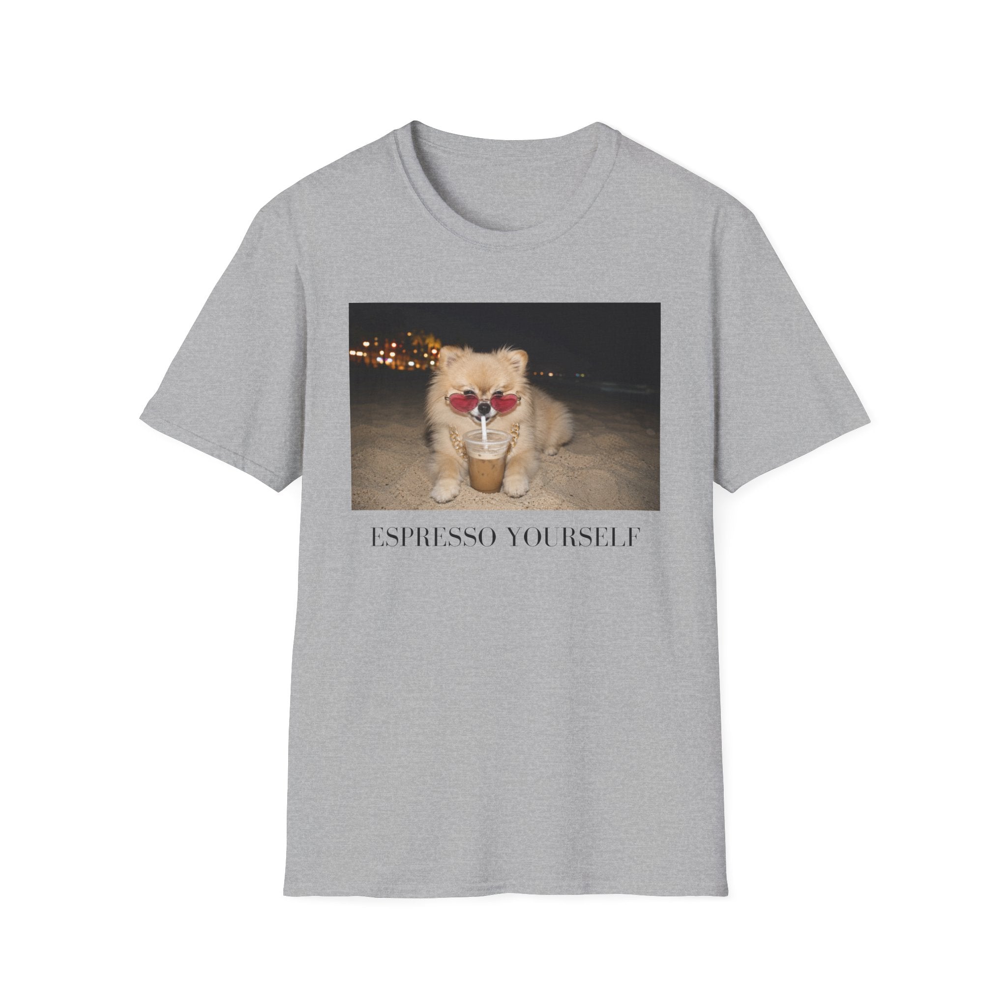 Espresso Yourself Pomeranian T-Shirt | Funny Coffee Dog Tee, Unisex Pomeranian Lover Shirt