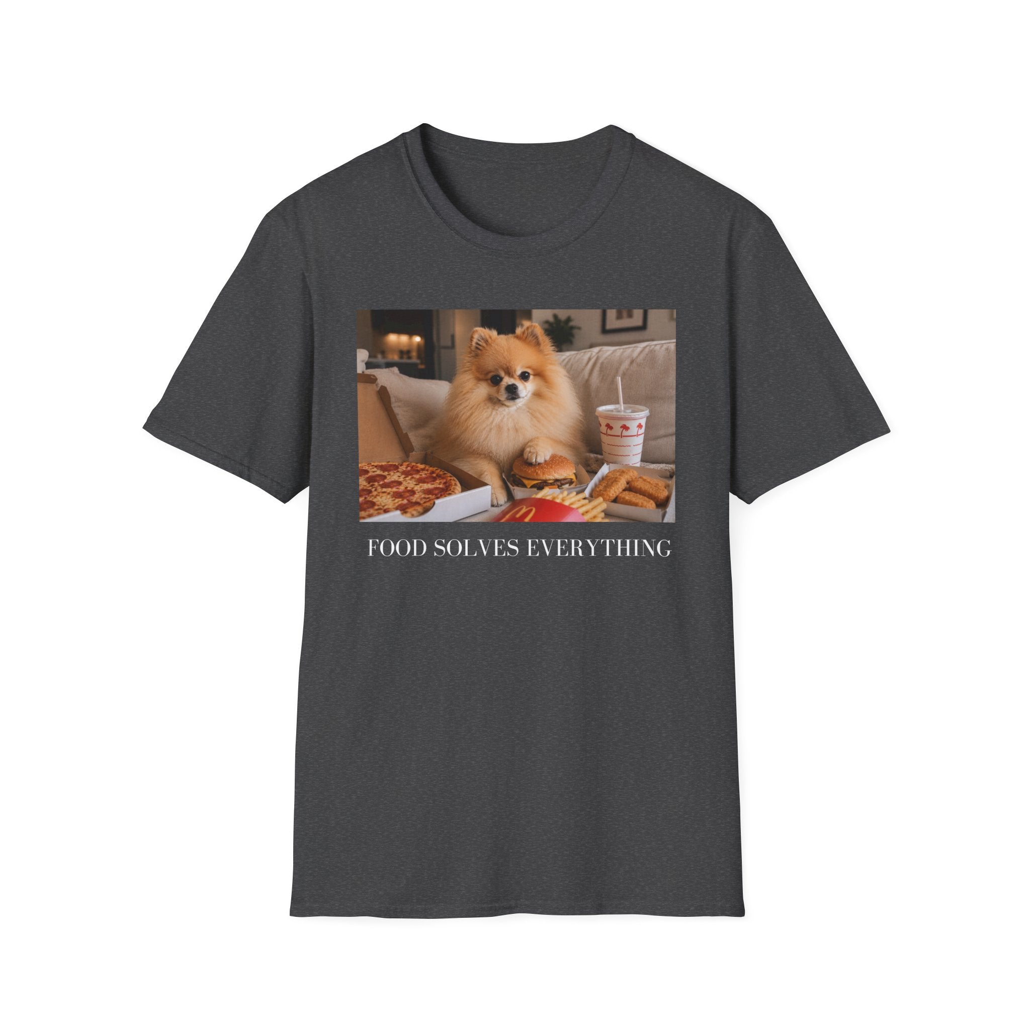 Pomeranian Dog Food Solves Everything Shirt | Funny Dog Lover Tee