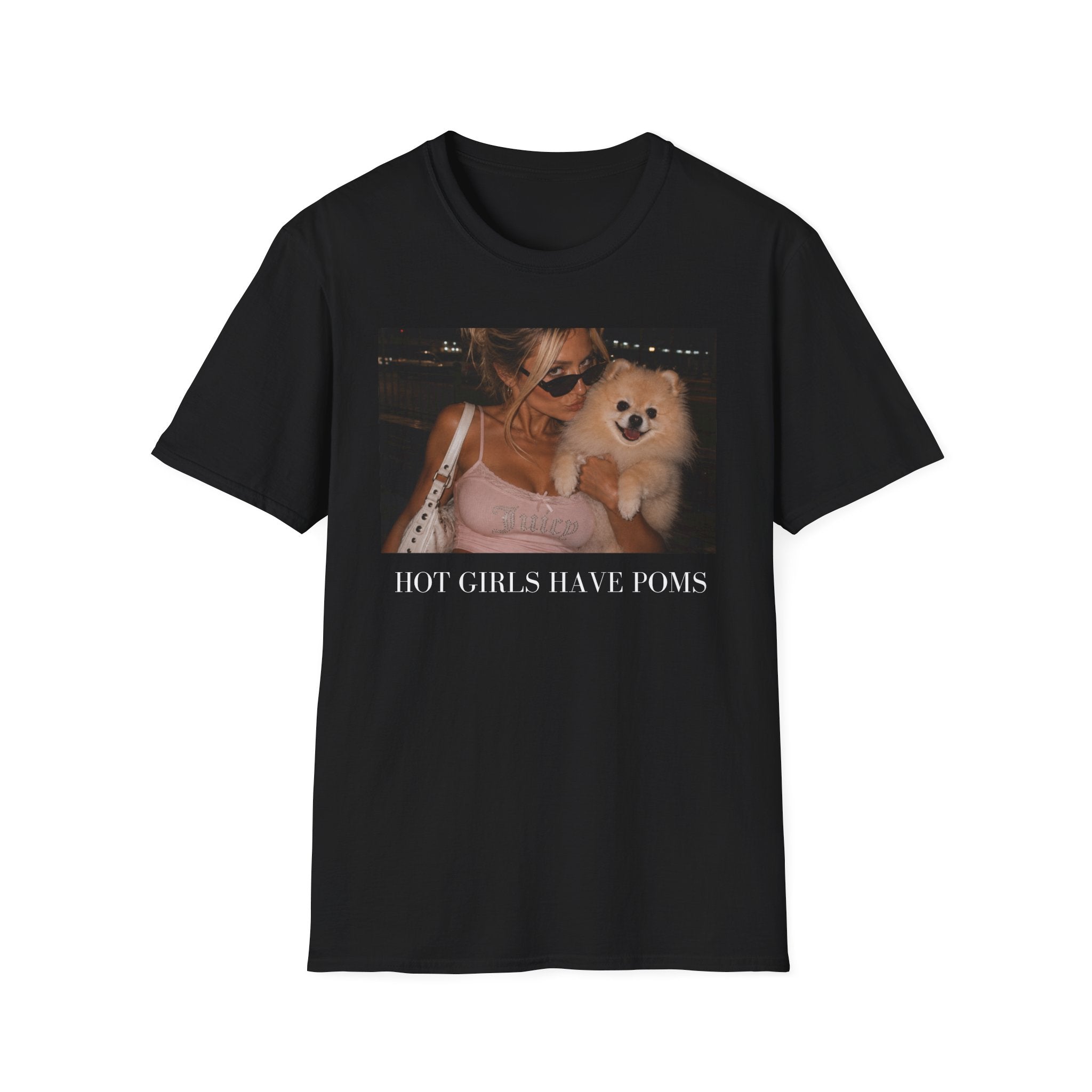 Hot Girls Have Poms T-Shirt | Y2K Pomeranian Dog Mom Tee