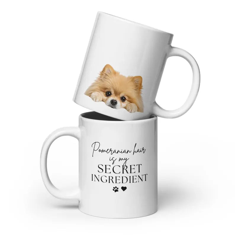 Pomeranian Hair is my Secret Ingredient Mug, Funny Dog Lover Coffee Cup