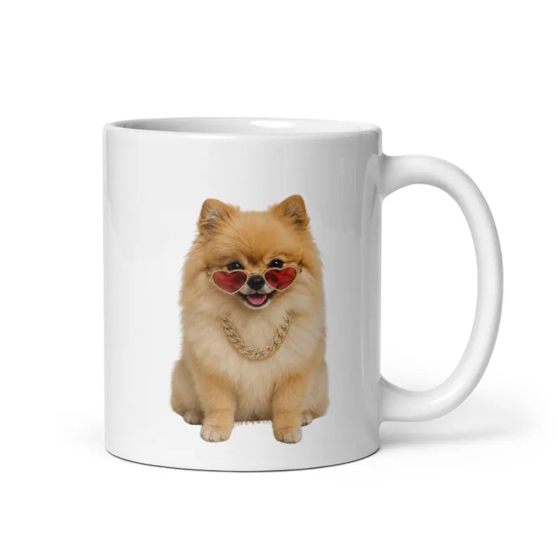 Pomeranian Mug: Funny Dog Lover Coffee Cup, "I Don't Give A Fluff" Pom Gift