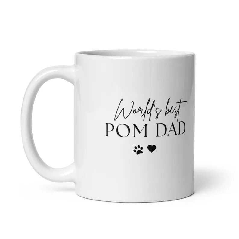 Pomeranian Pom Dad Mug: Ceramic Coffee Cup for Dog Lovers
