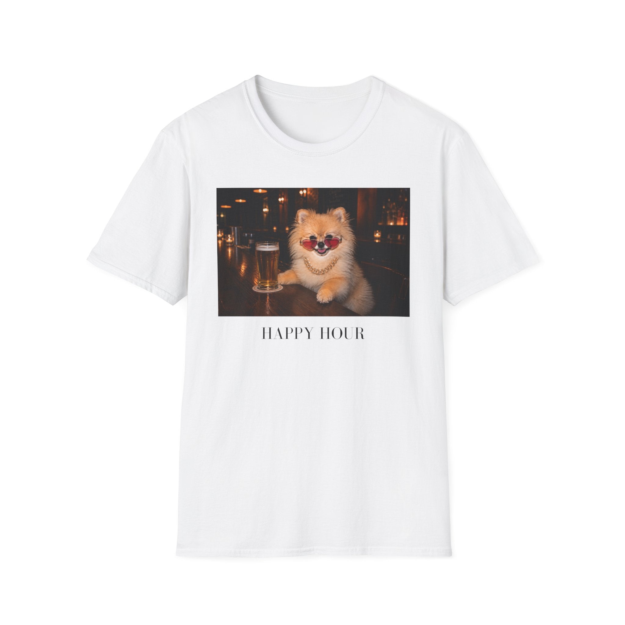 Happy Hour Pomeranian T-Shirt | Funny Dog Lover Tee