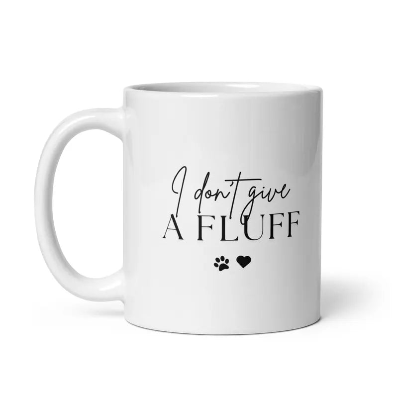 Pomeranian Mug: Funny Dog Lover Coffee Cup, "I Don't Give A Fluff" Pom Gift