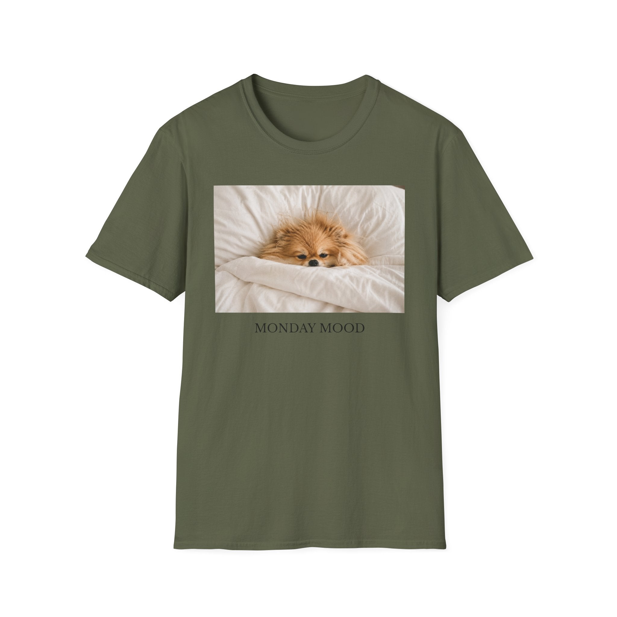 Monday Mood Pomeranian Shirt | Funny Dog Lover Unisex T-Shirt | Cozy Pom Tee