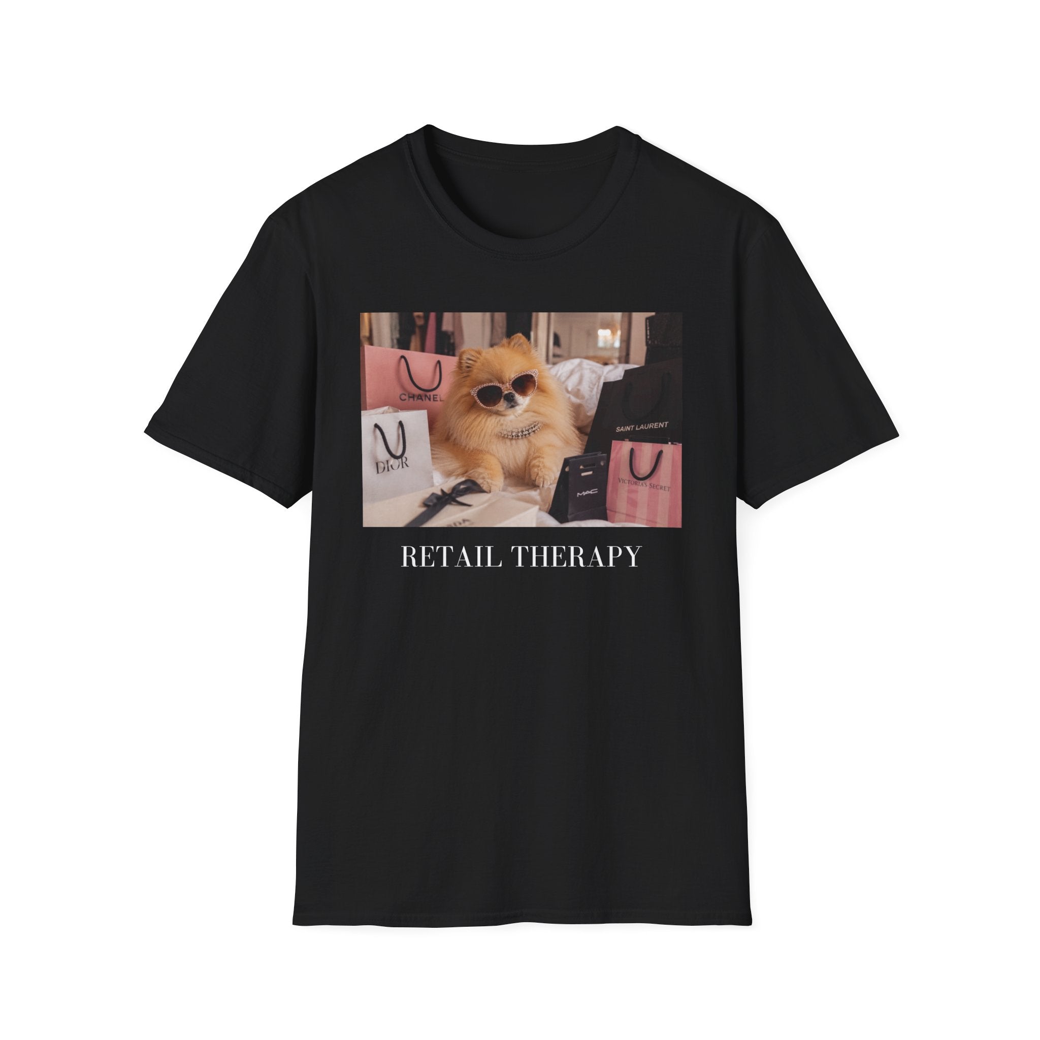 Pomeranian Dog Retail Therapy Shirt | Fluffy Dog Lover Fashion Tee