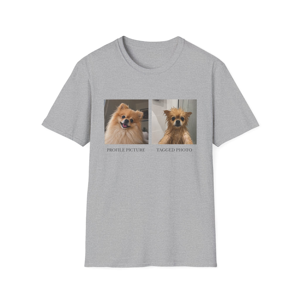 Pomeranian T-Shirt | Profile Picture vs Tagged Photo Dog Meme Tee