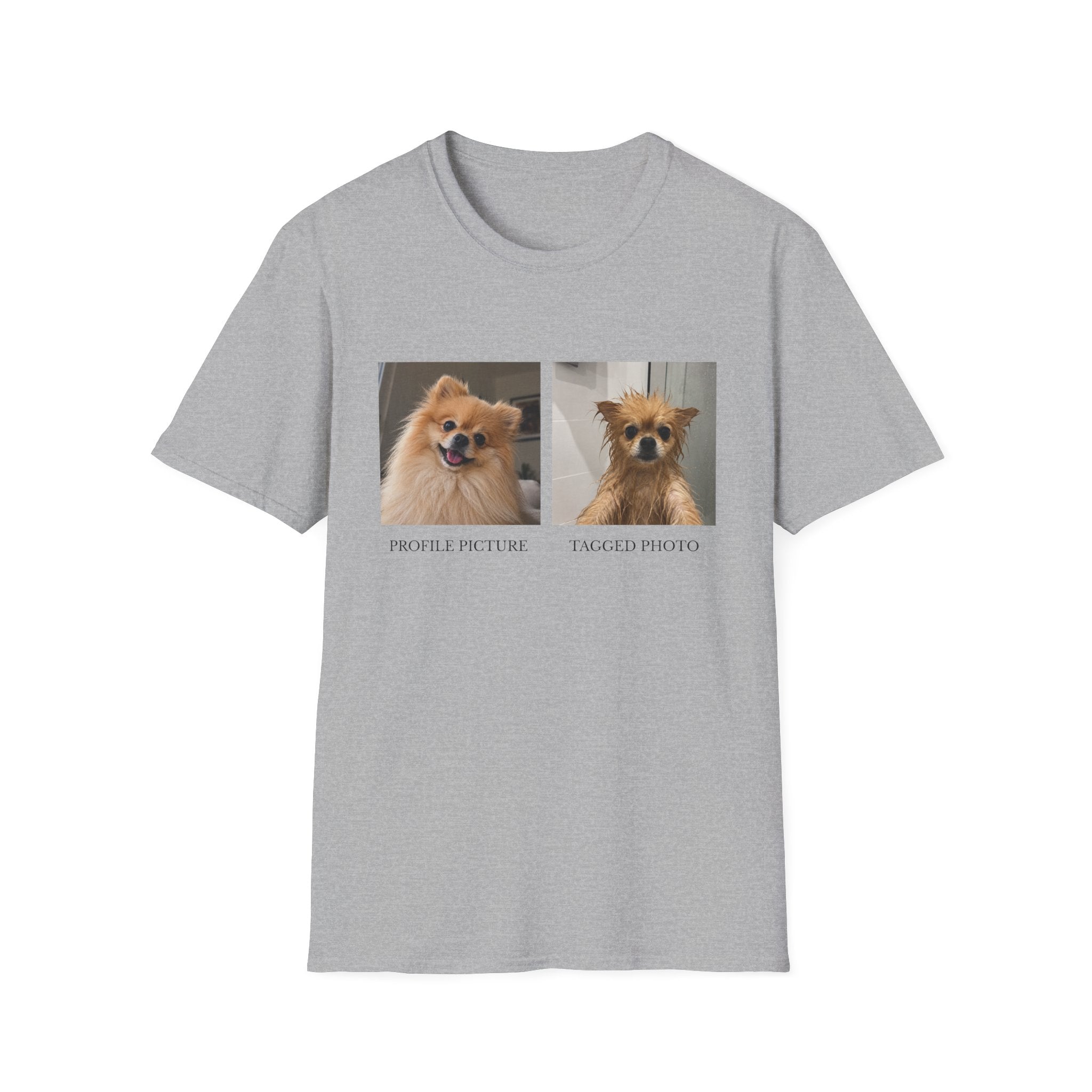 Pomeranian T-Shirt | Profile Picture vs Tagged Photo Dog Meme Tee