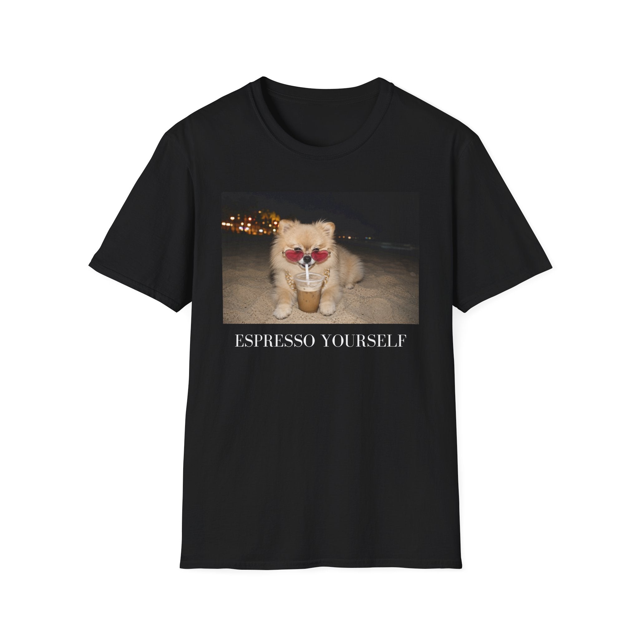 Espresso Yourself Pomeranian T-Shirt | Funny Coffee Dog Tee, Unisex Pomeranian Lover Shirt