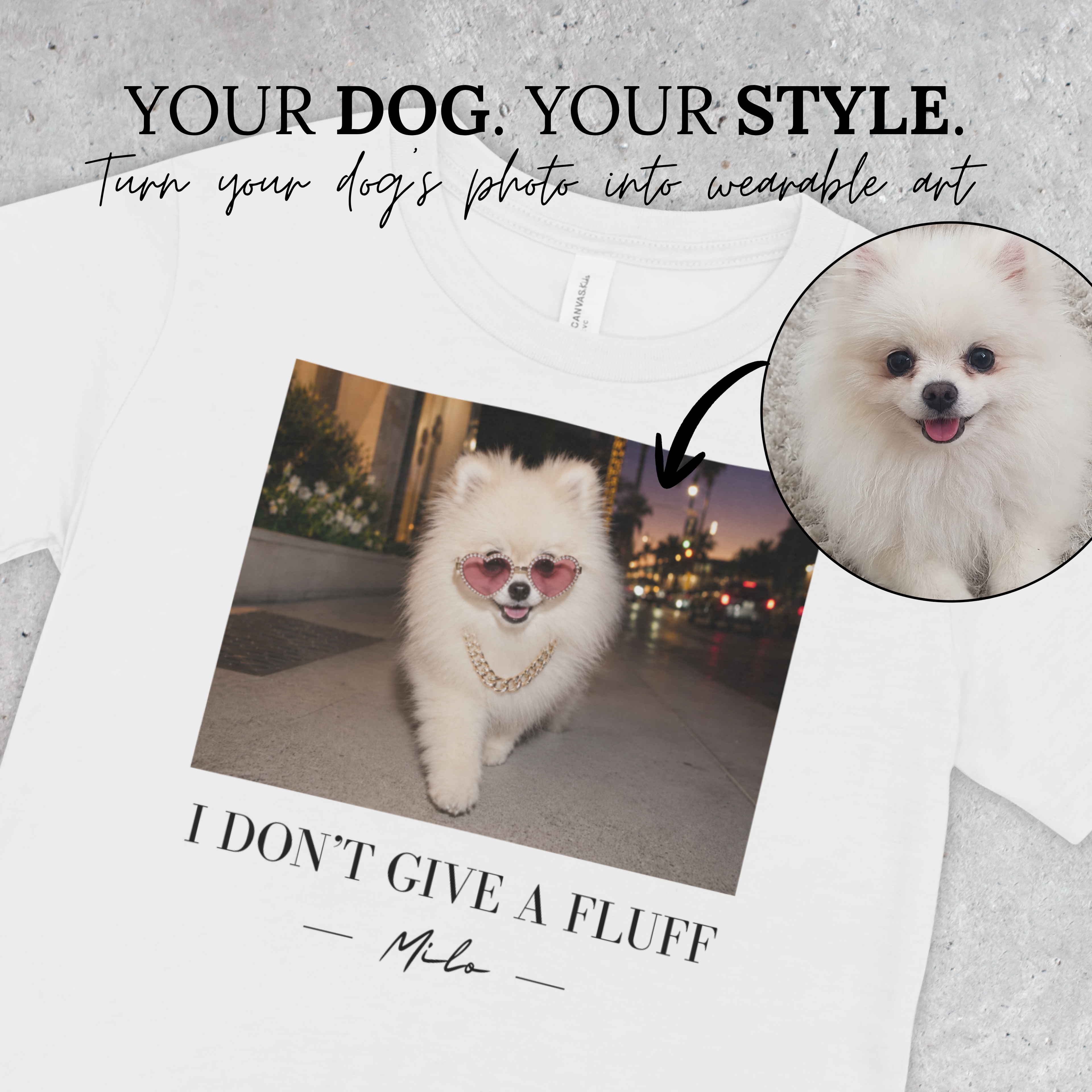 Custom Pomeranian T-Shirt | Dog’s photo & name