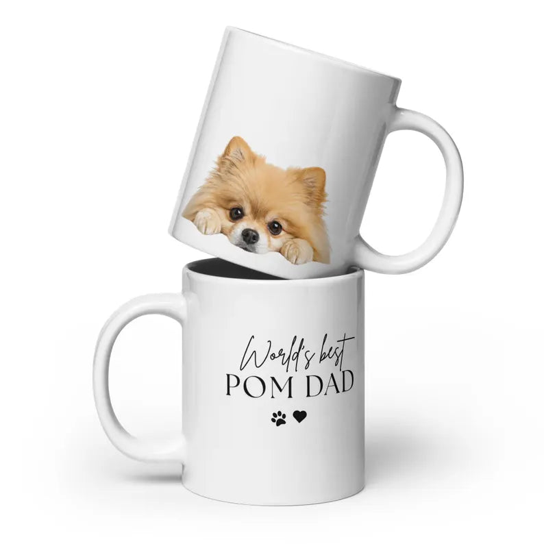 Pomeranian Pom Dad Mug: Ceramic Coffee Cup for Dog Lovers