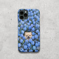 Blue Tulip Pomeranian Dog iPhone Case | Floral Dog Lover Gift