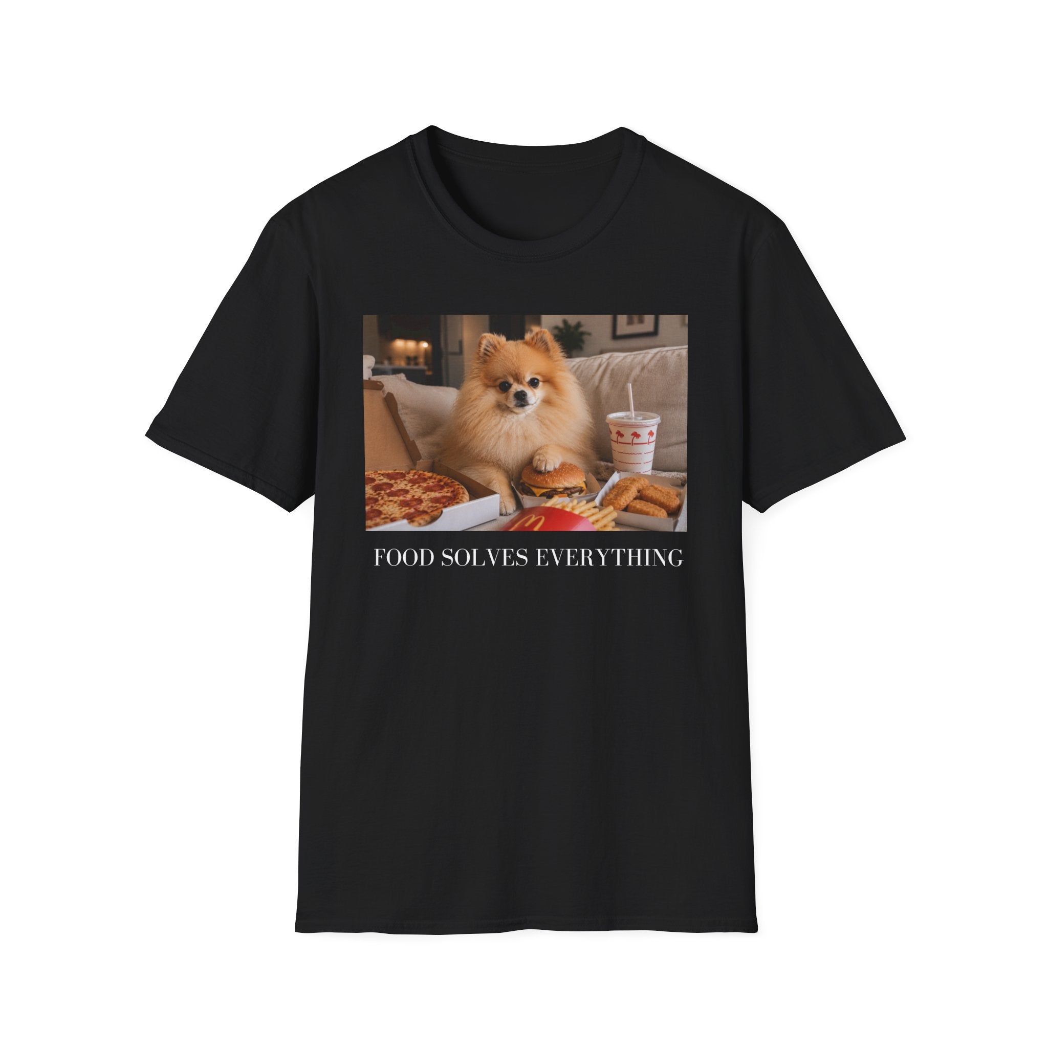 Pomeranian Dog Food Solves Everything Shirt | Funny Dog Lover Tee