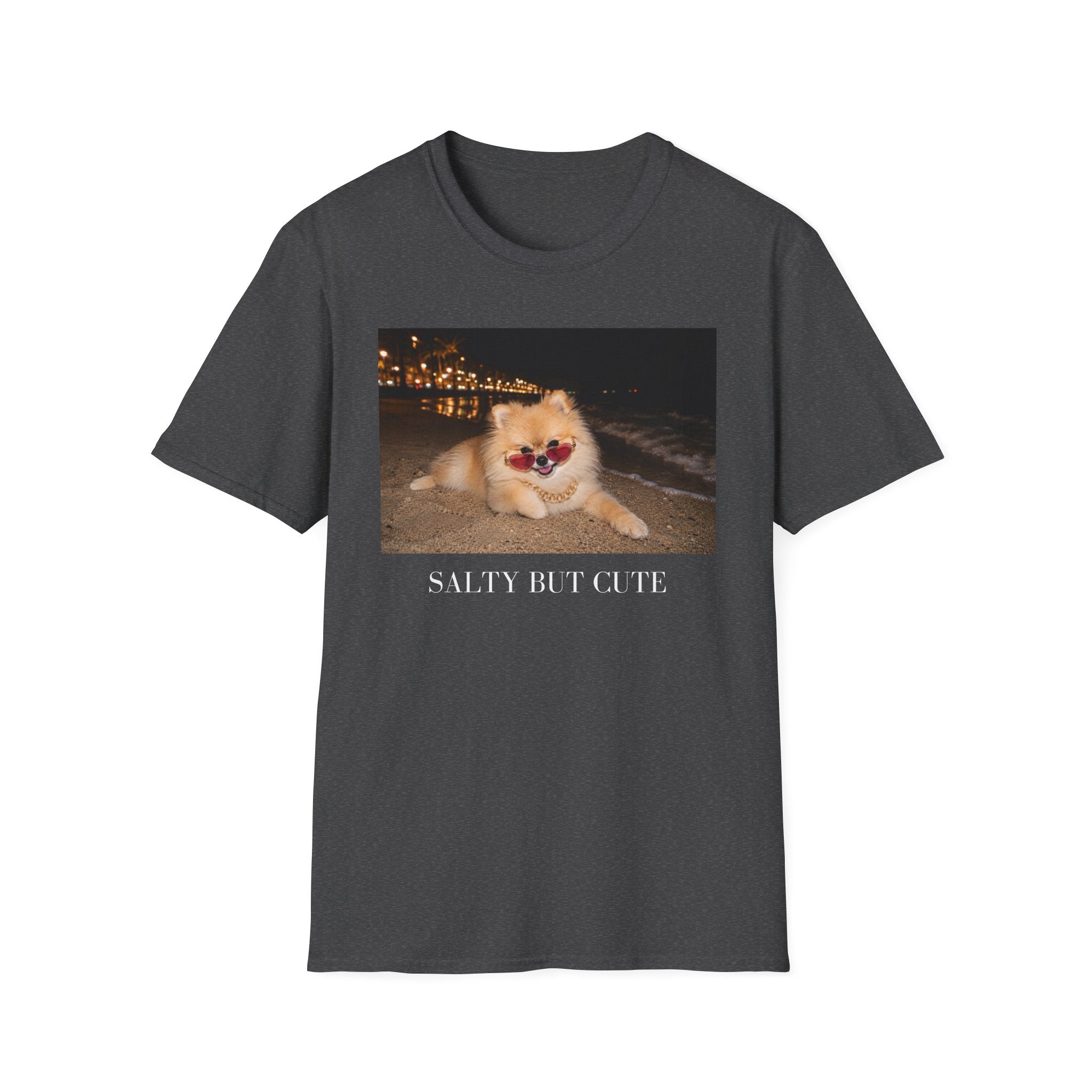 Salty But Cute Pomeranian Beach T-Shirt | Dog Lover Tee