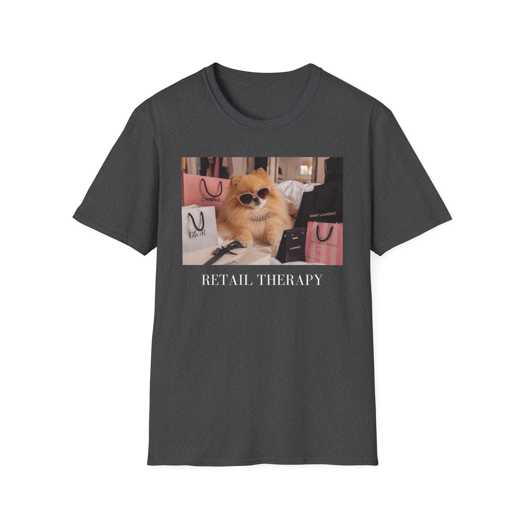 Pomeranian Dog Retail Therapy Shirt | Fluffy Dog Lover Fashion Tee