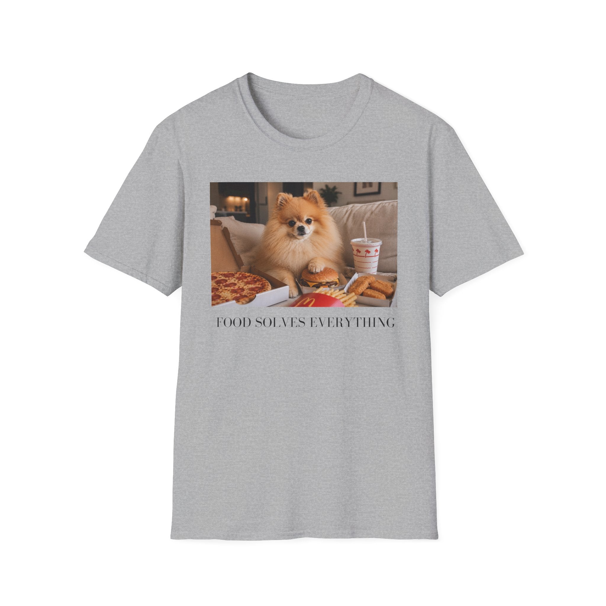 Pomeranian Dog Food Solves Everything Shirt | Funny Dog Lover Tee