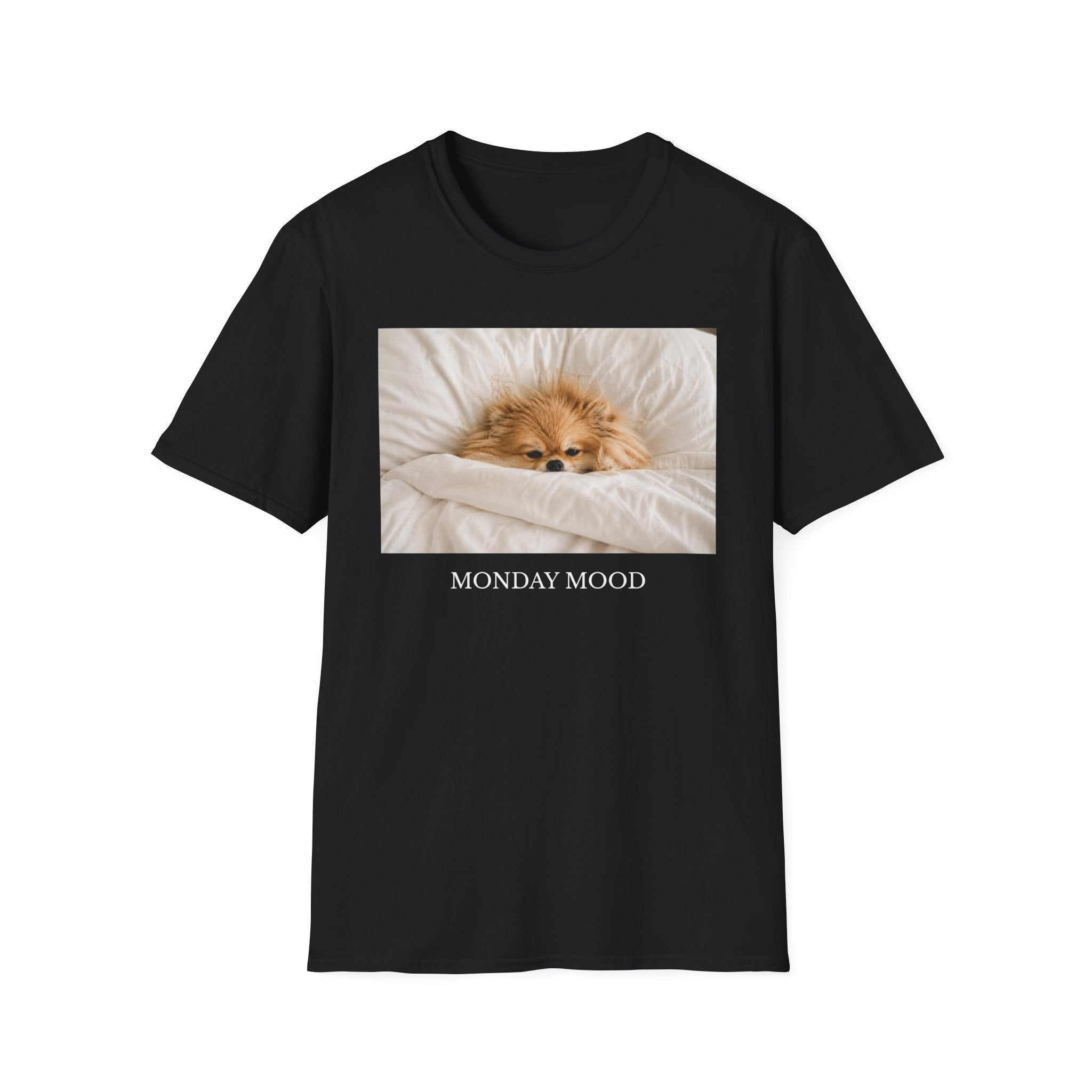 Monday Mood Pomeranian Shirt | Funny Dog Lover Unisex T-Shirt | Cozy Pom Tee