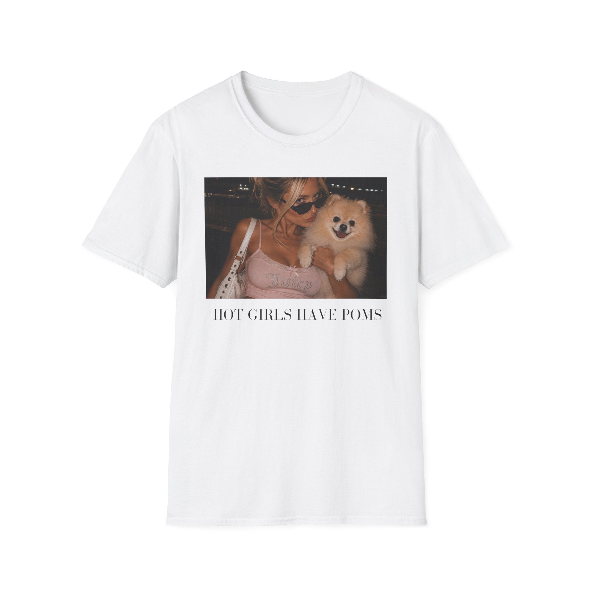 Hot Girls Have Poms T-Shirt | Y2K Pomeranian Dog Mom Tee