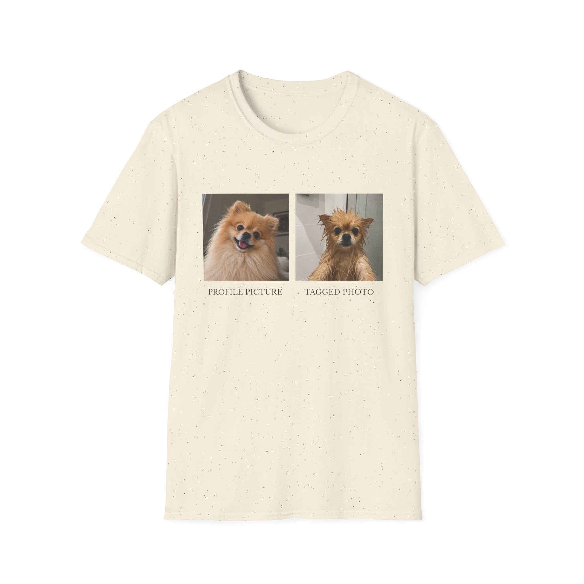 Pomeranian T-Shirt | Profile Picture vs Tagged Photo Dog Meme Tee