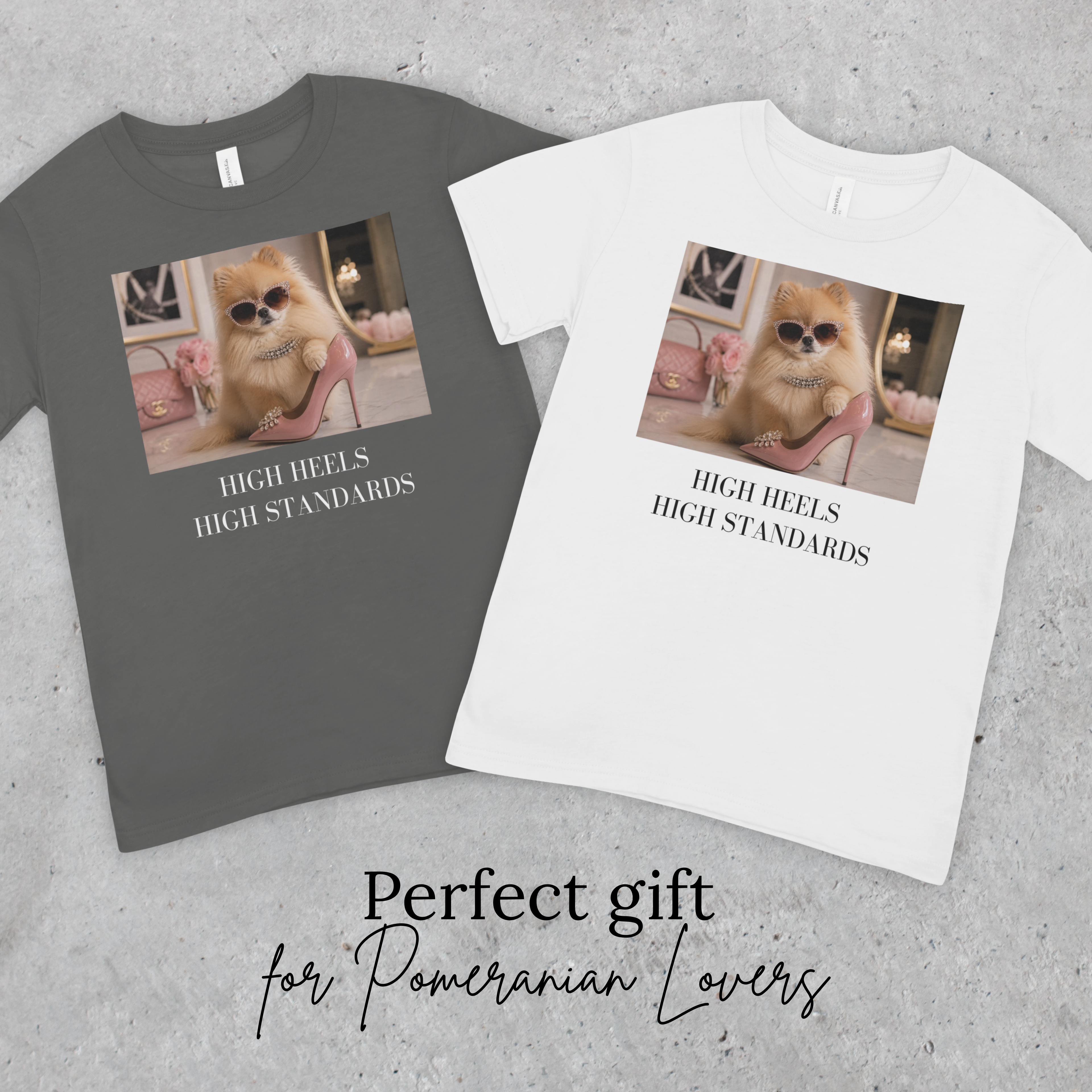 Pomeranian Shirt | High Heels High Standards Dog Mom Tee