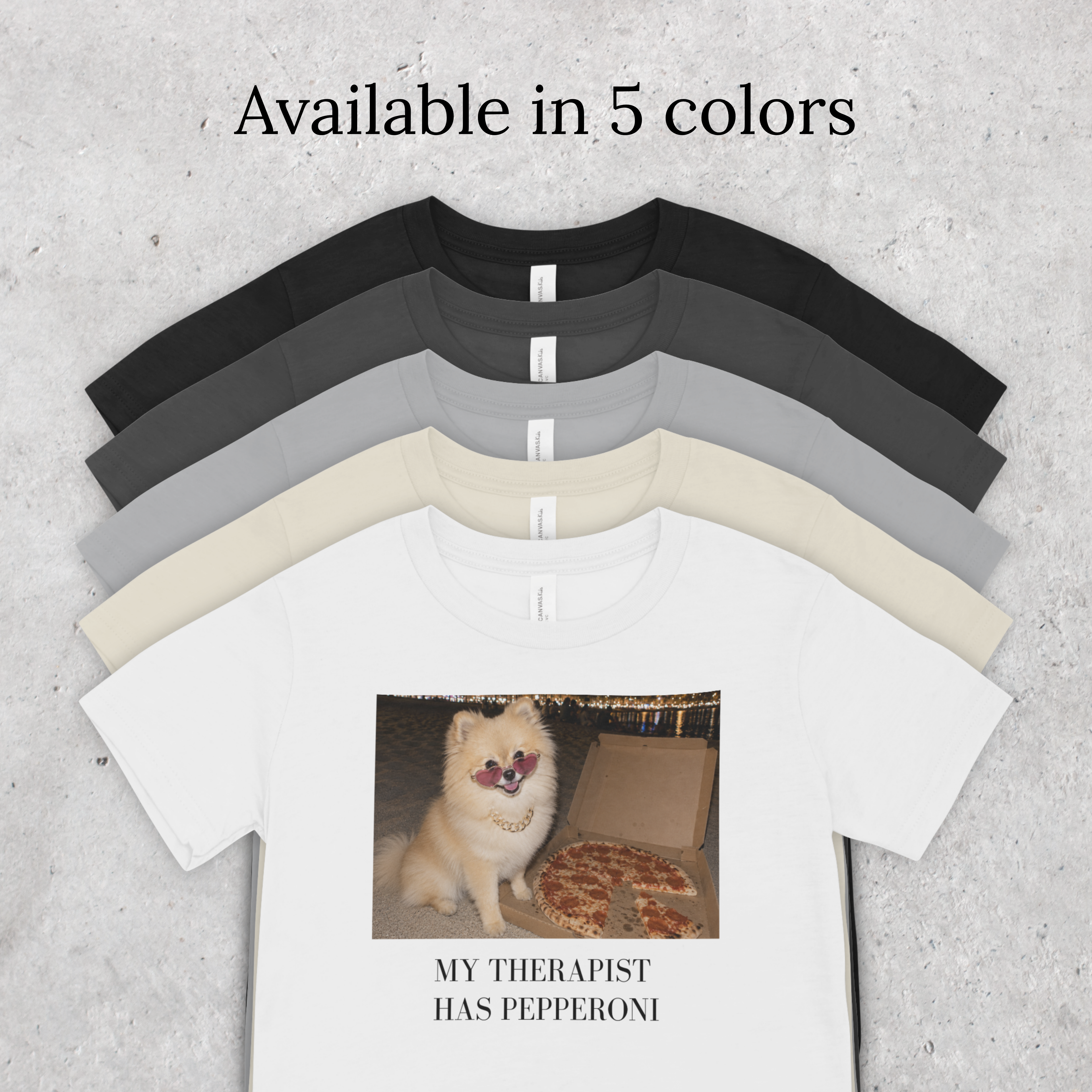 My Therapist Has Pepperoni Pomeranian T-Shirt | Funny Pizza Dog Lover Tee