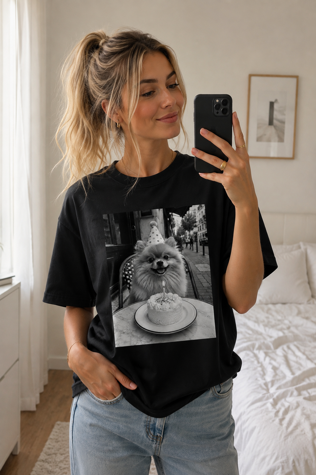 Pomeranian Birthday Shirt | Black & White