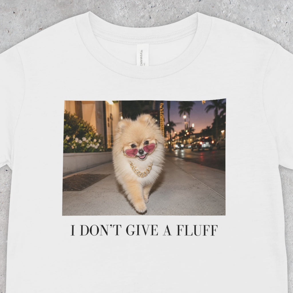 I Don’t Give a Fluff Pomeranian T-Shirt | Funny Dog Mom, Sarcastic Pet Lover Tee