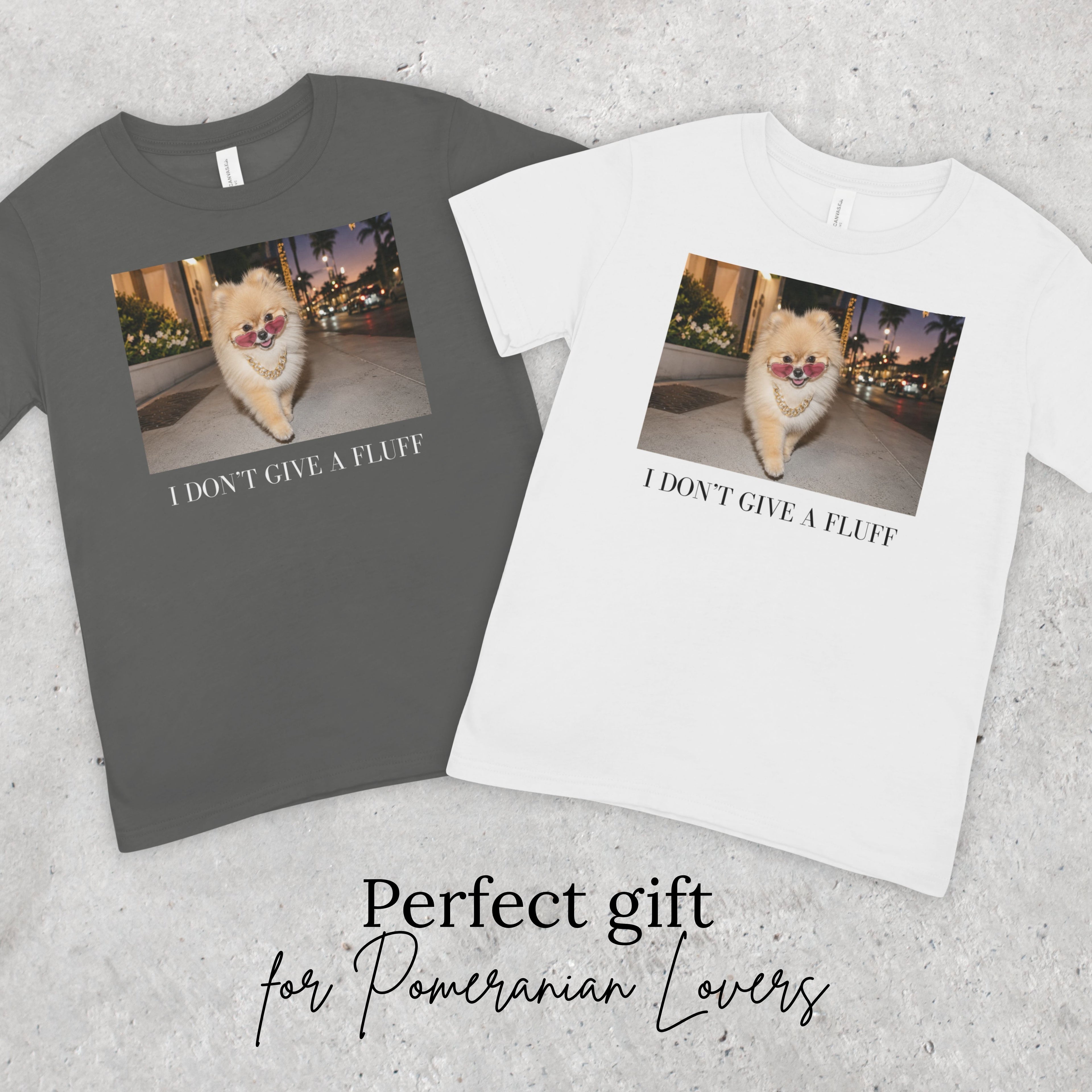 I Don’t Give a Fluff Pomeranian T-Shirt | Funny Dog Mom, Sarcastic Pet Lover Tee