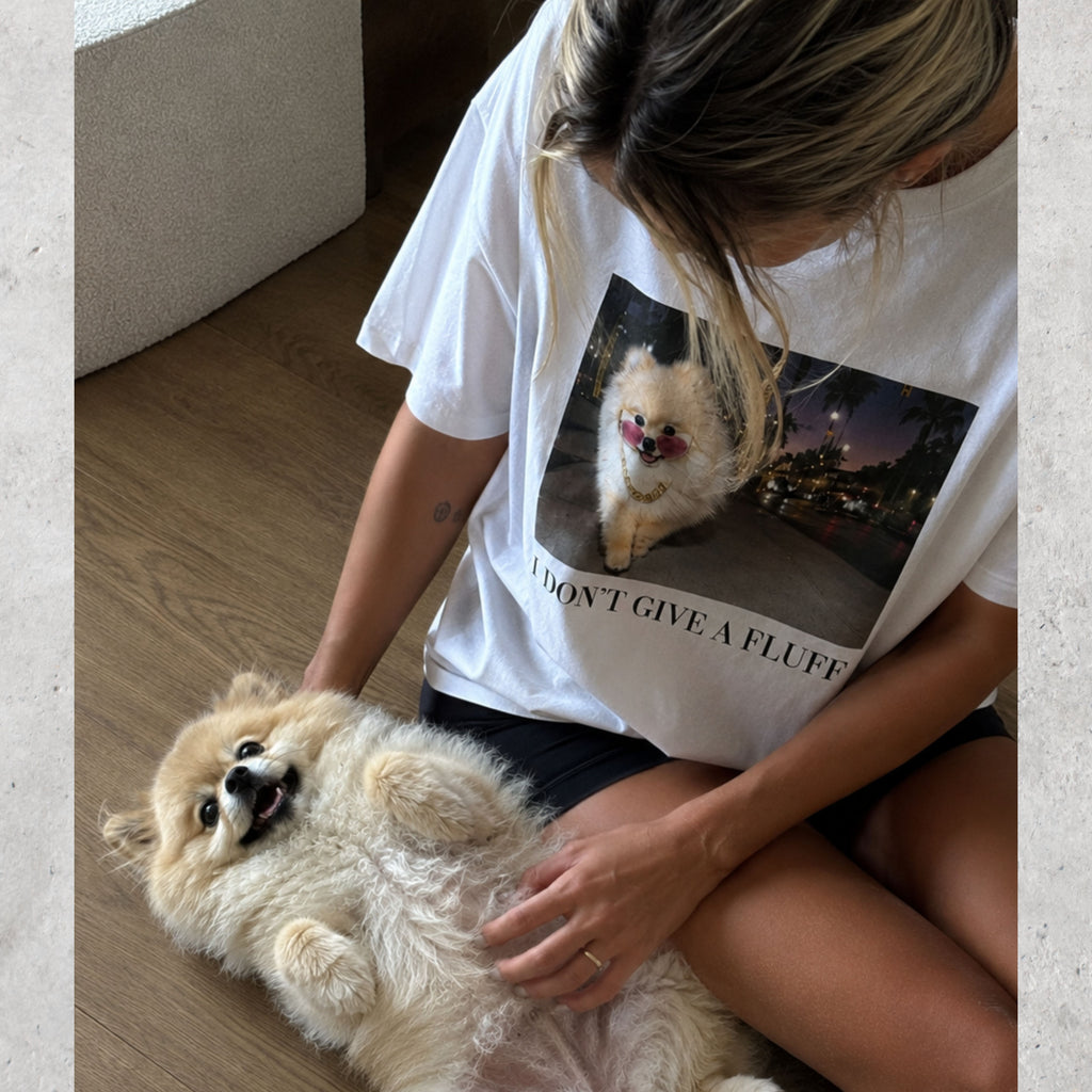I Don’t Give a Fluff Pomeranian T-Shirt | Funny Dog Mom, Sarcastic Pet Lover Tee