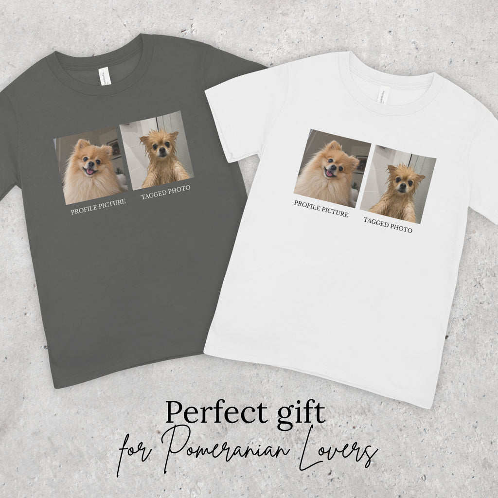 Pomeranian T-Shirt | Profile Picture vs Tagged Photo Dog Meme Tee