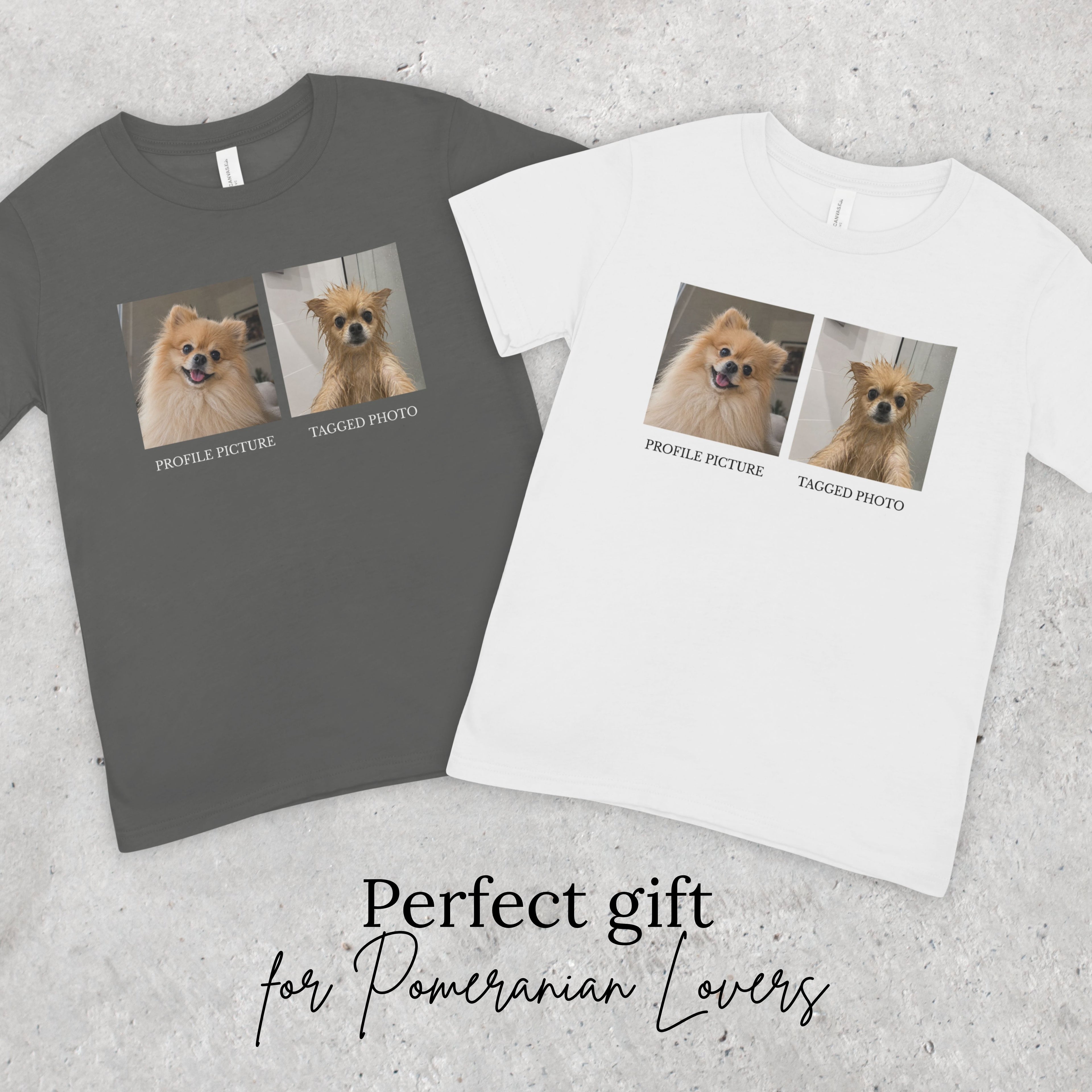Pomeranian T-Shirt | Profile Picture vs Tagged Photo Dog Meme Tee