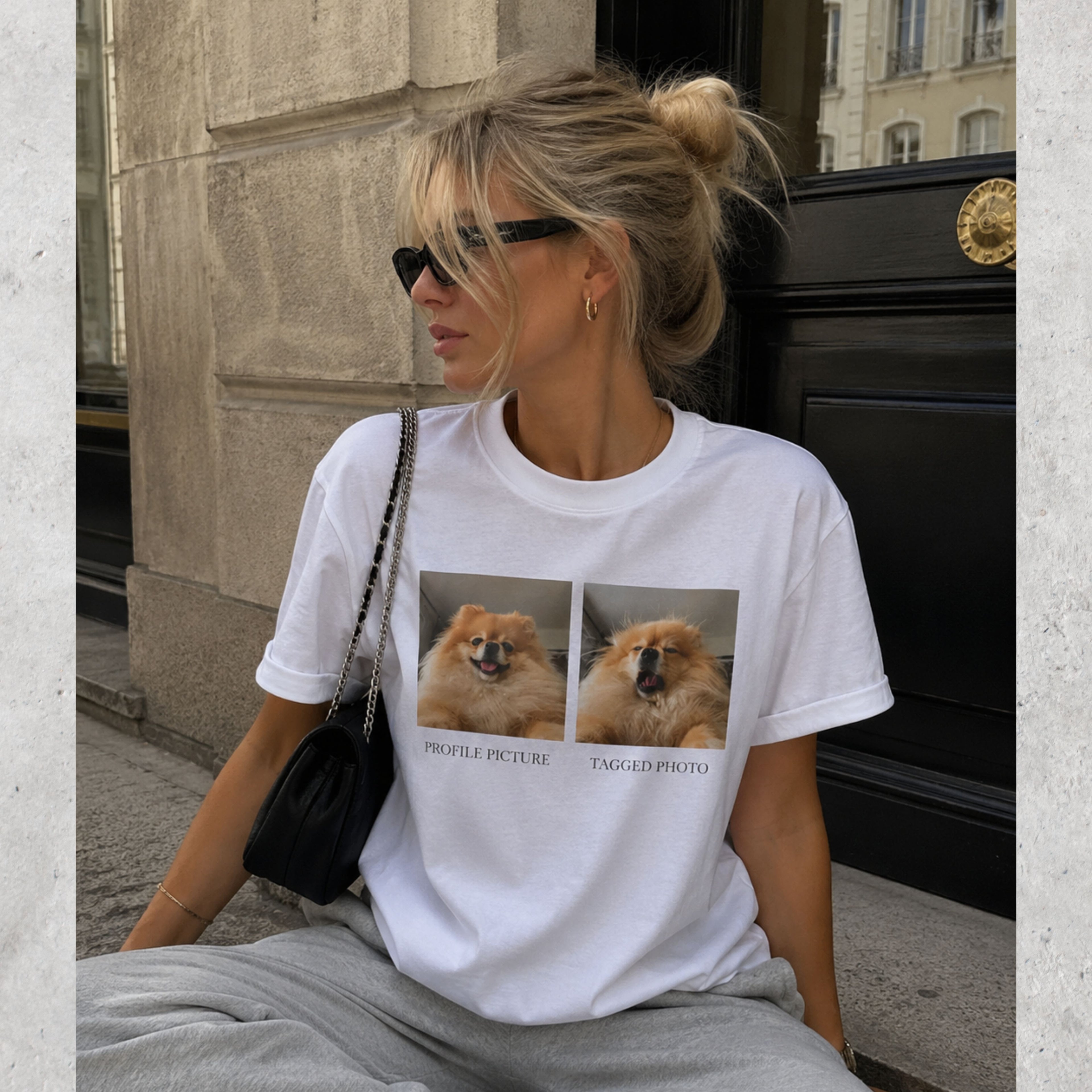 Funny Pomeranian T-Shirt | Profile vs Tagged Photo Dog Meme Tee