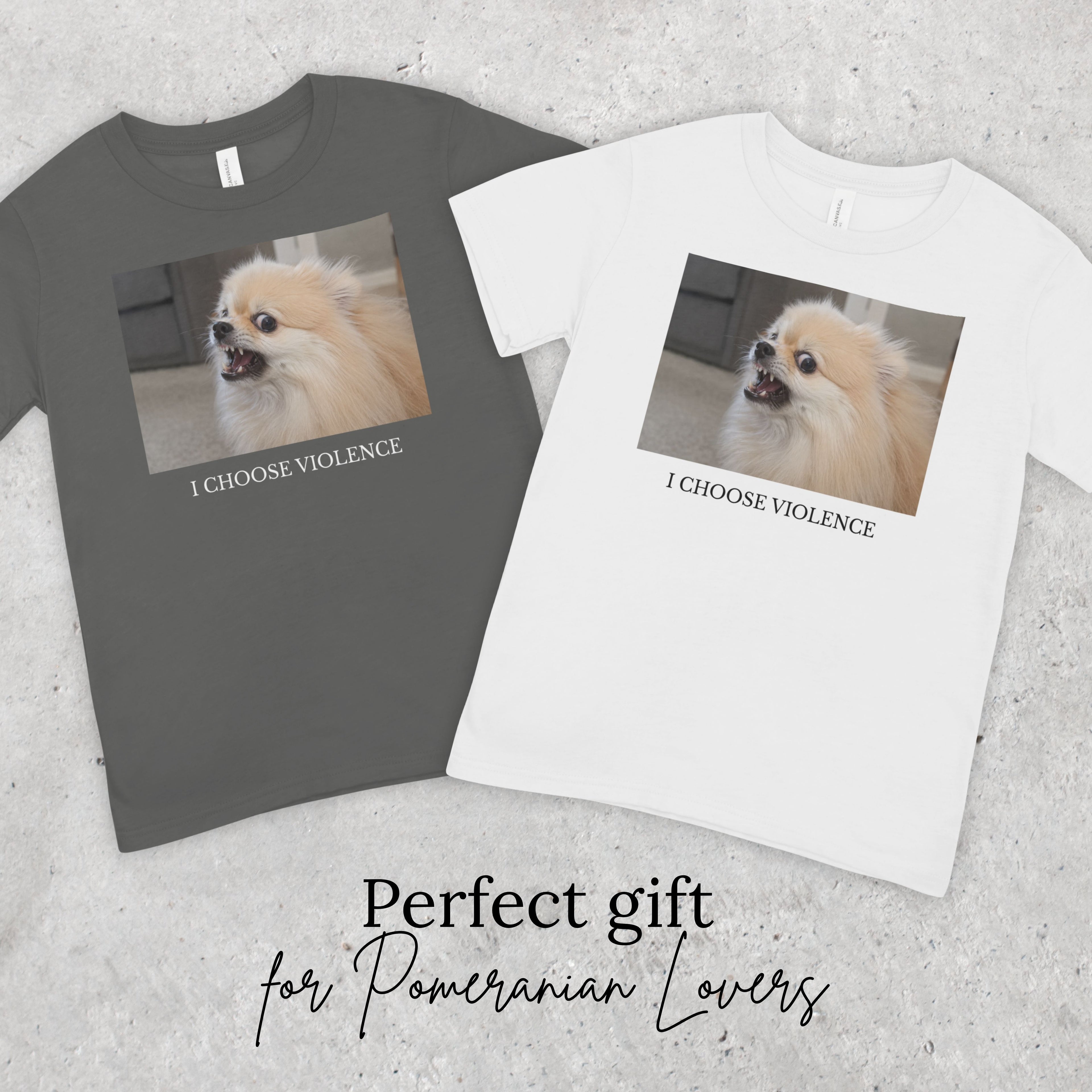 I Choose Violence Pomeranian Shirt, Funny Angry Dog T-Shirt, Cute Pomeranian Gift, Dog Mom Tee, Sassy Pet Lover Shirt