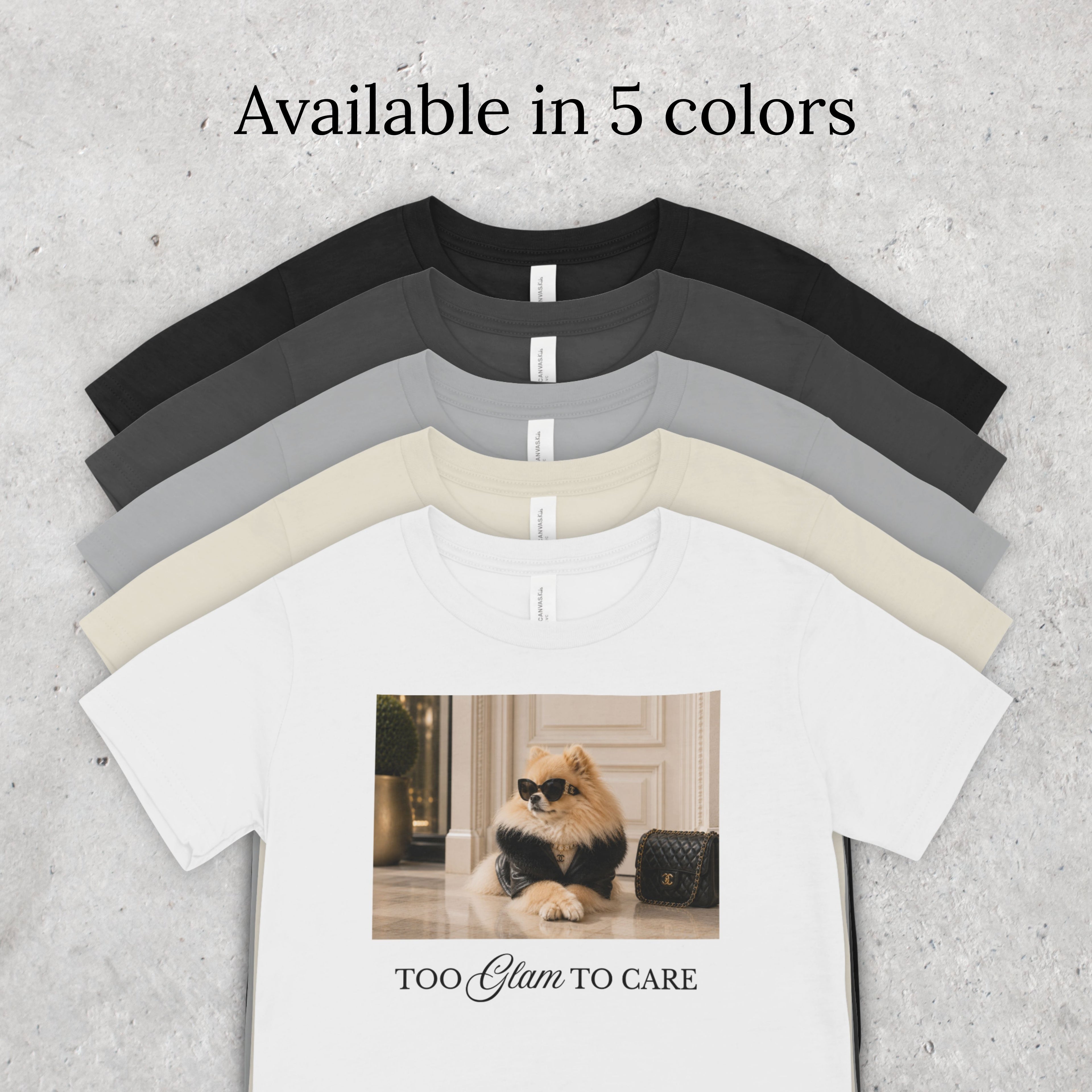 Too Glam To Care Pomeranian T-Shirt | Funny Dog Lover Tee