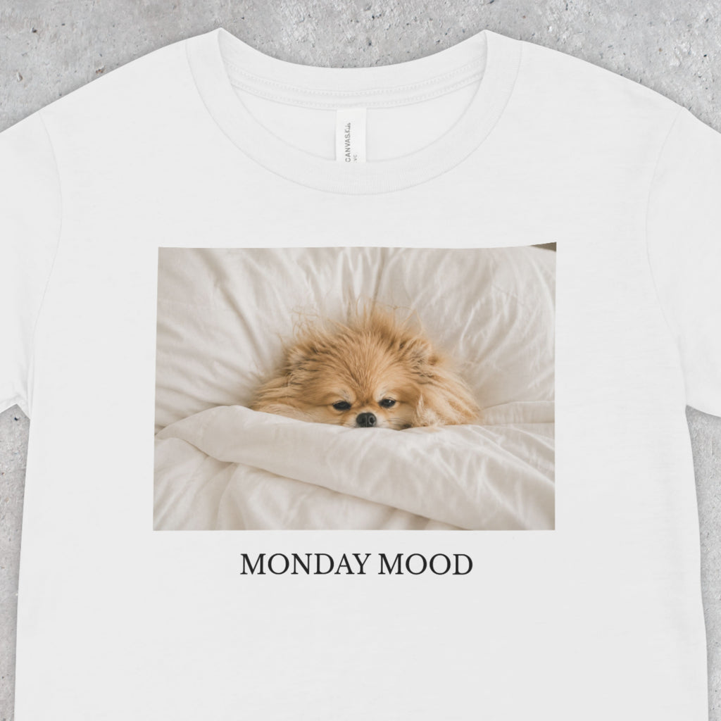 Monday Mood Pomeranian Shirt | Funny Dog Lover Unisex T-Shirt | Cozy Pom Tee