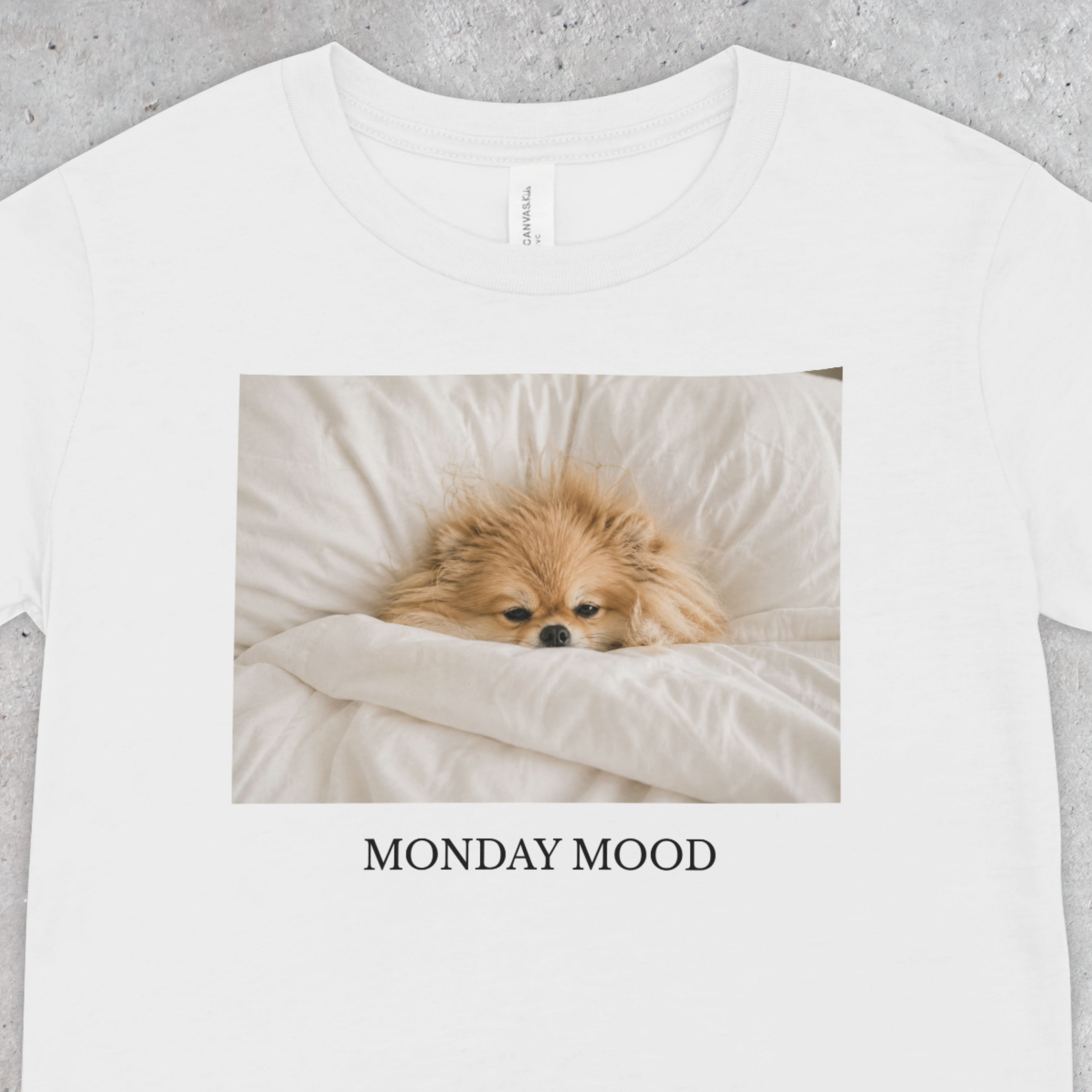 Monday Mood Pomeranian Shirt | Funny Dog Lover Unisex T-Shirt | Cozy Pom Tee